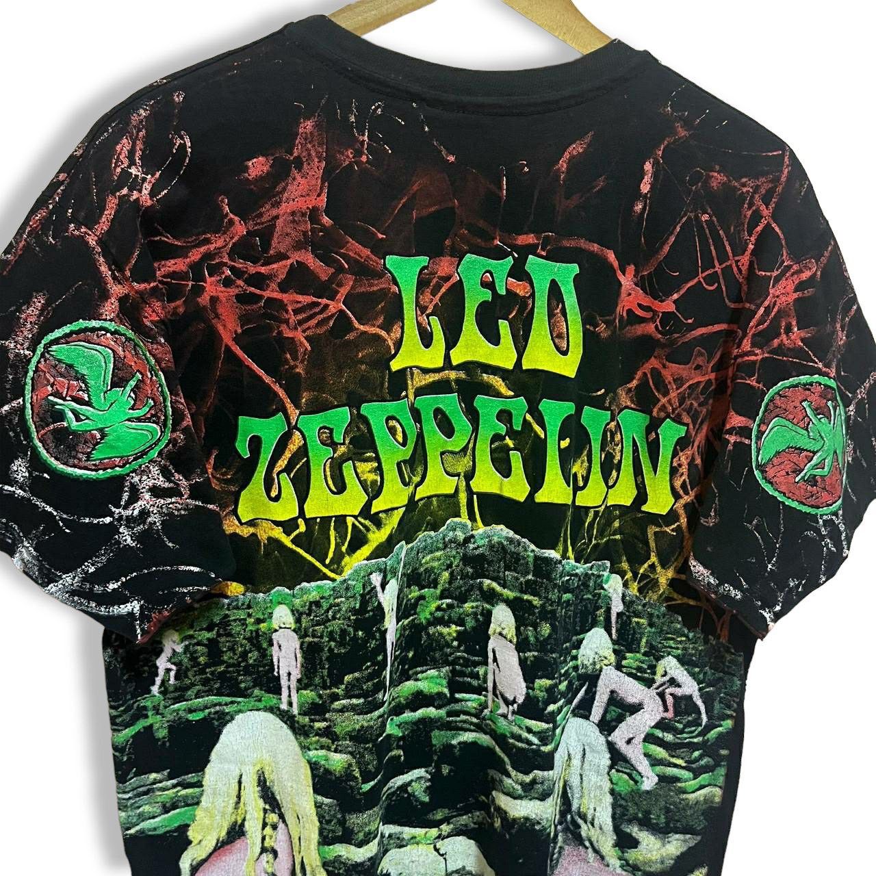 Band Tees × Led Zeppelin × Vintage Vintage 1992 Led Zeppelin Houses of the Holy All Over Print Size US L / EU 52-54 / 3 - 4 Thumbnail