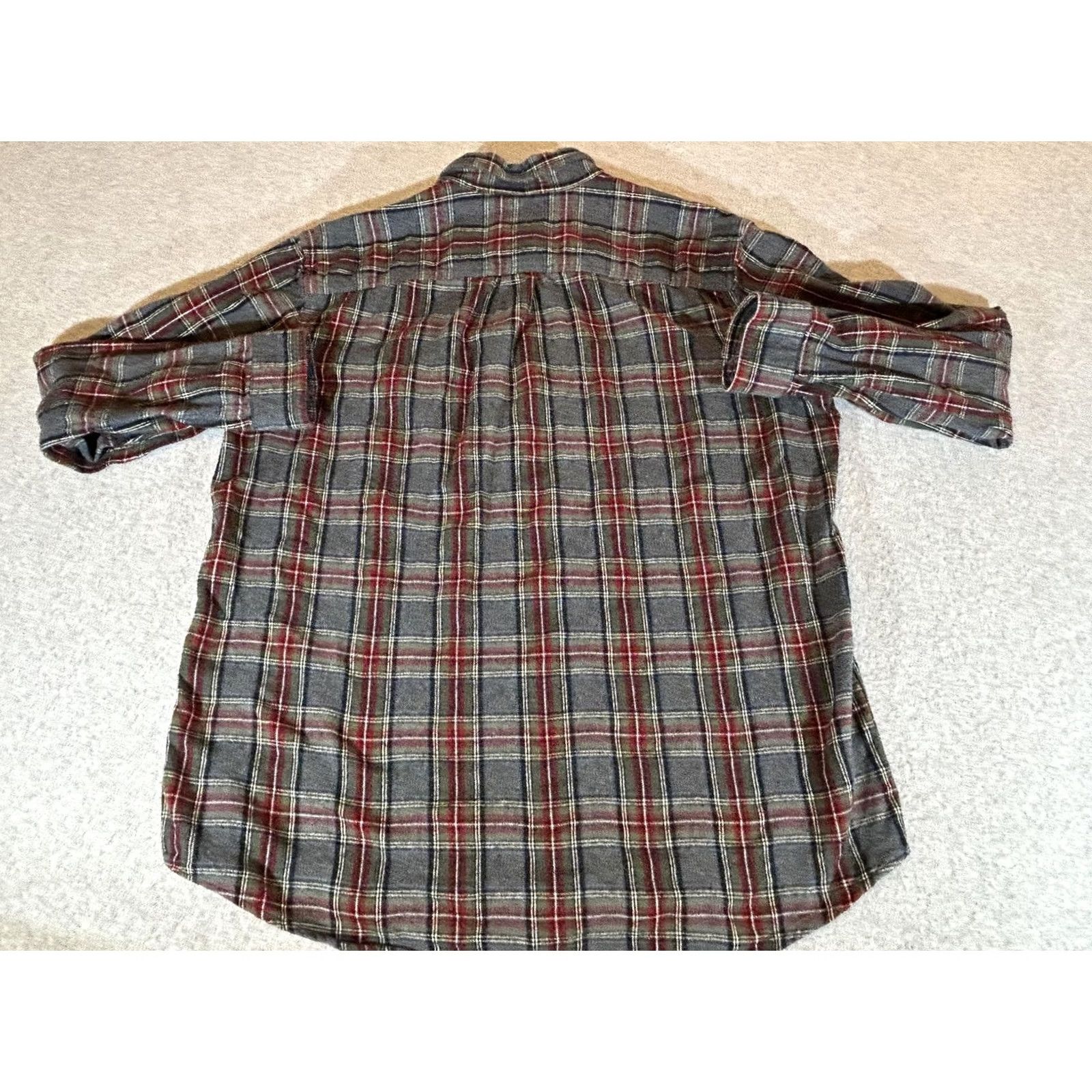 Vintage LL Bean Plaid Flannel Shirt Mens XL Long Sleeve Button-Front Cotton Grea y Pockets Button-Down Collar 100% Cotton Vintage No Size US XL / EU 56 / 4 - 8 Thumbnail