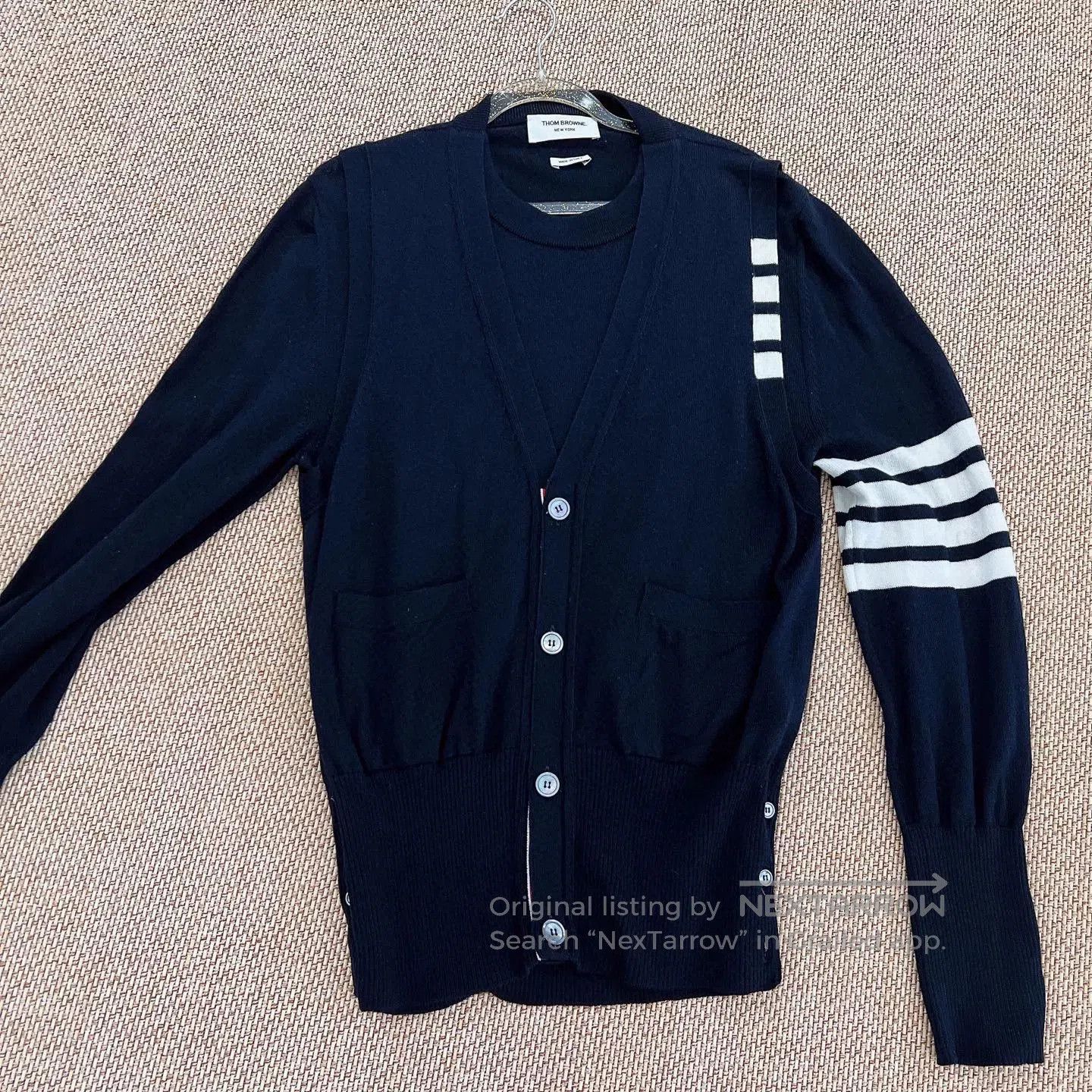 Thom Browne Navy Cardigan Sweater L.