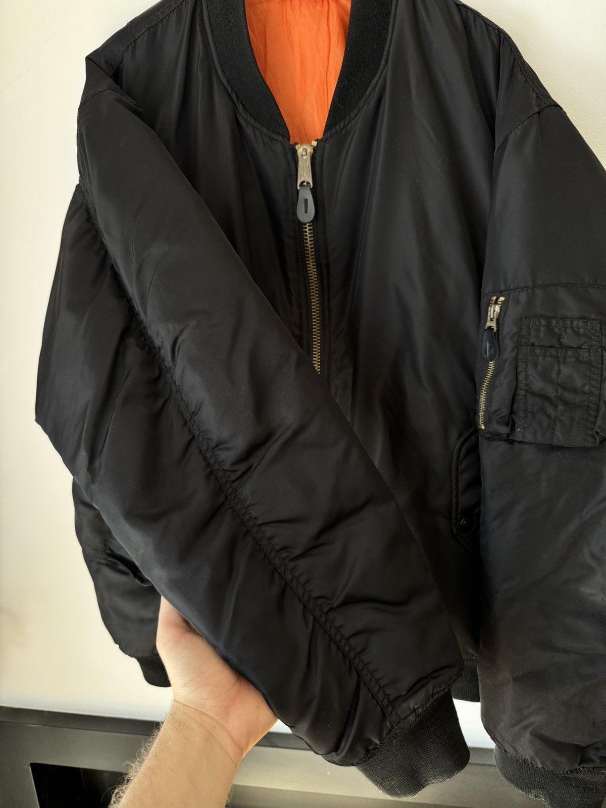 Fostex Garments Fostex Garments CWU Flyer Black Vintage Nylon Bomber Jacket Size US XL / EU 56 / 4 - 7 Thumbnail