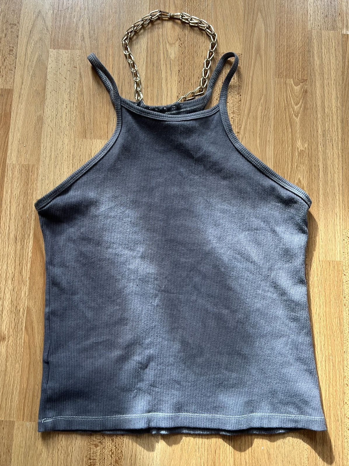 Dion Lee Dion Lee Grey Tank Top with Gold Chain Size US L / EU 52-54 / 3 - 3 Thumbnail