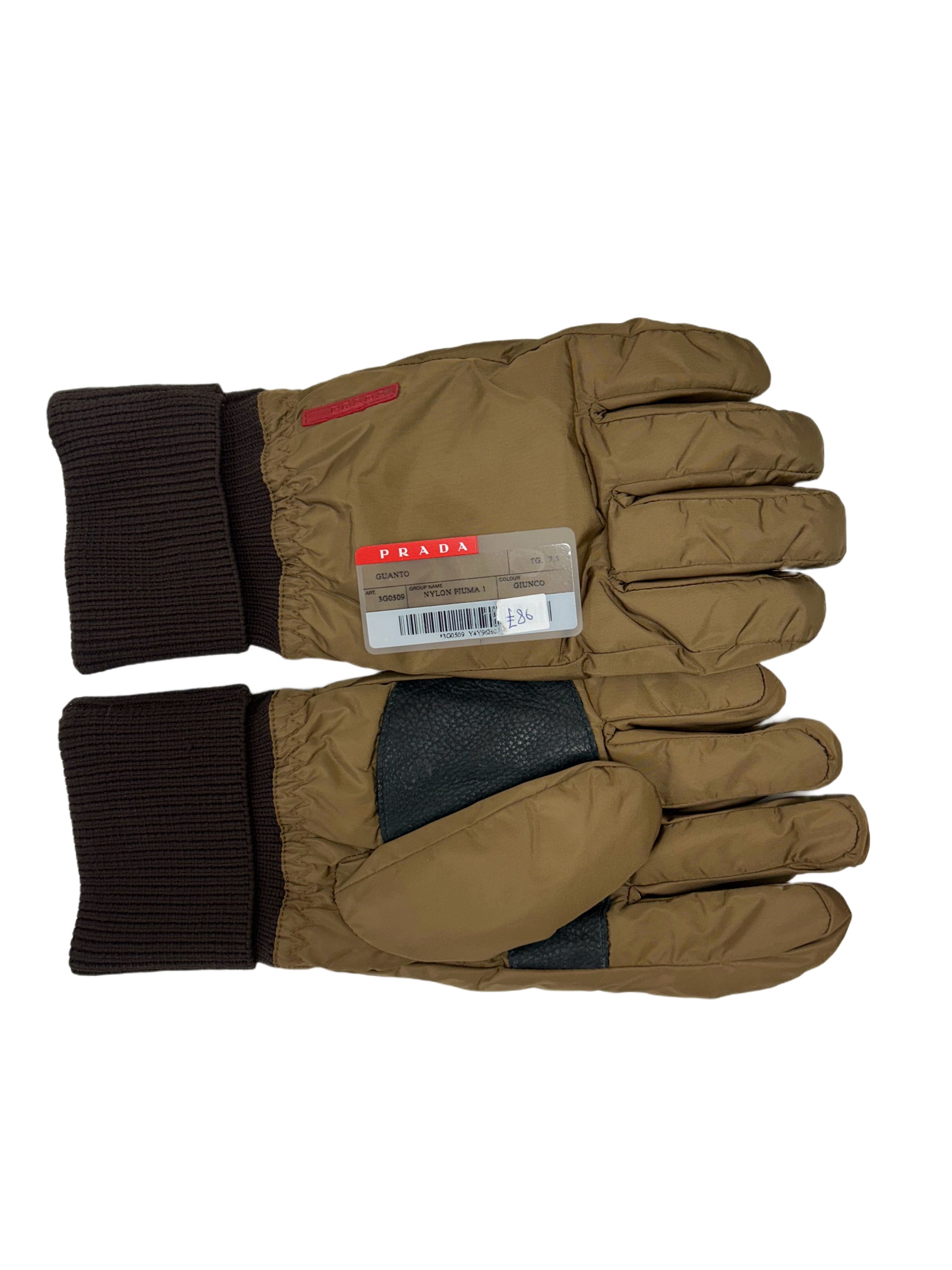 Prada Prada Linea Rossa Brown Nylon Winter Ski Gloves SIZE 9 Size ONE SIZE - 3 Thumbnail