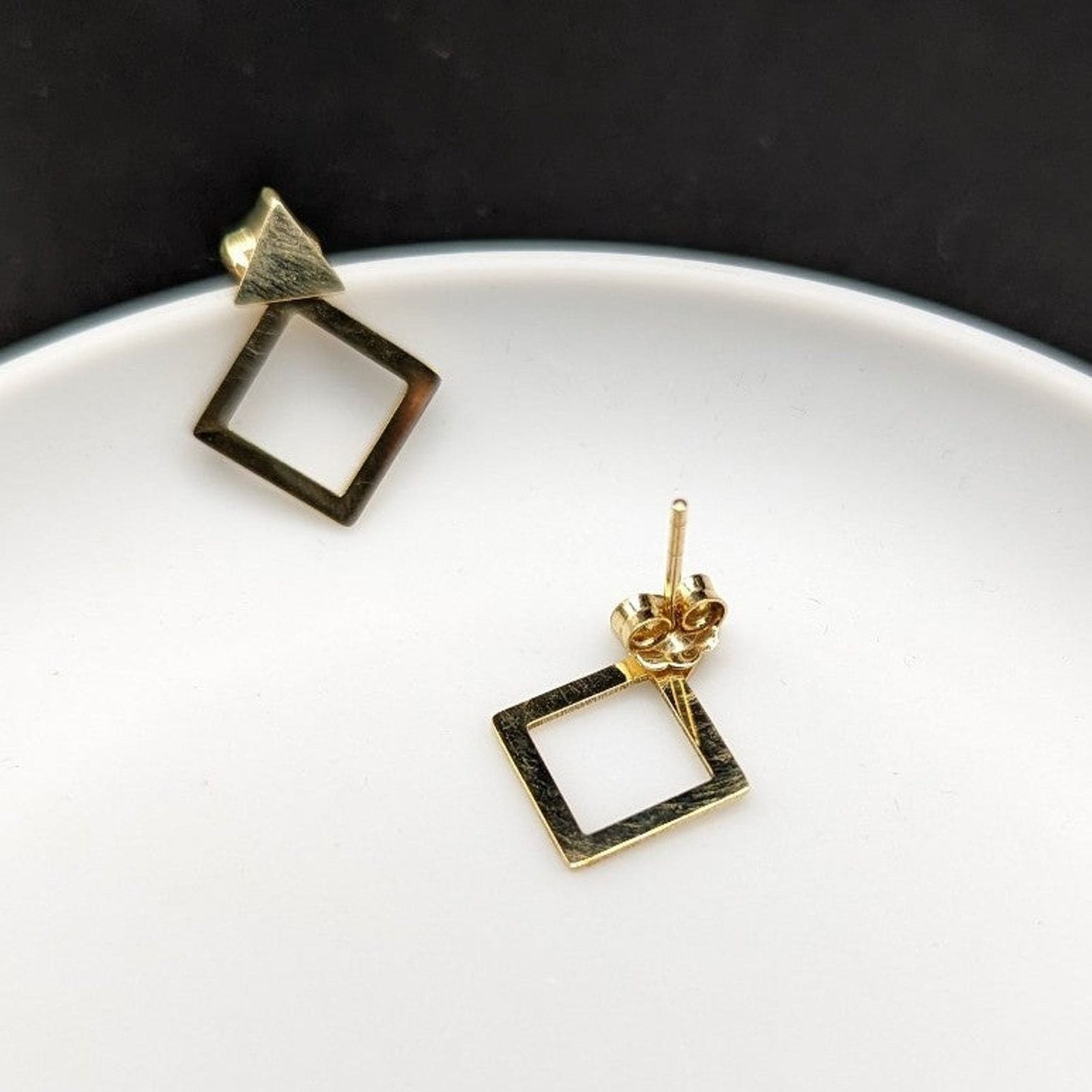 Other 18k Gold Geometric Stud Transformer Earrings Gold NWT Size ONE SIZE - 11 Thumbnail