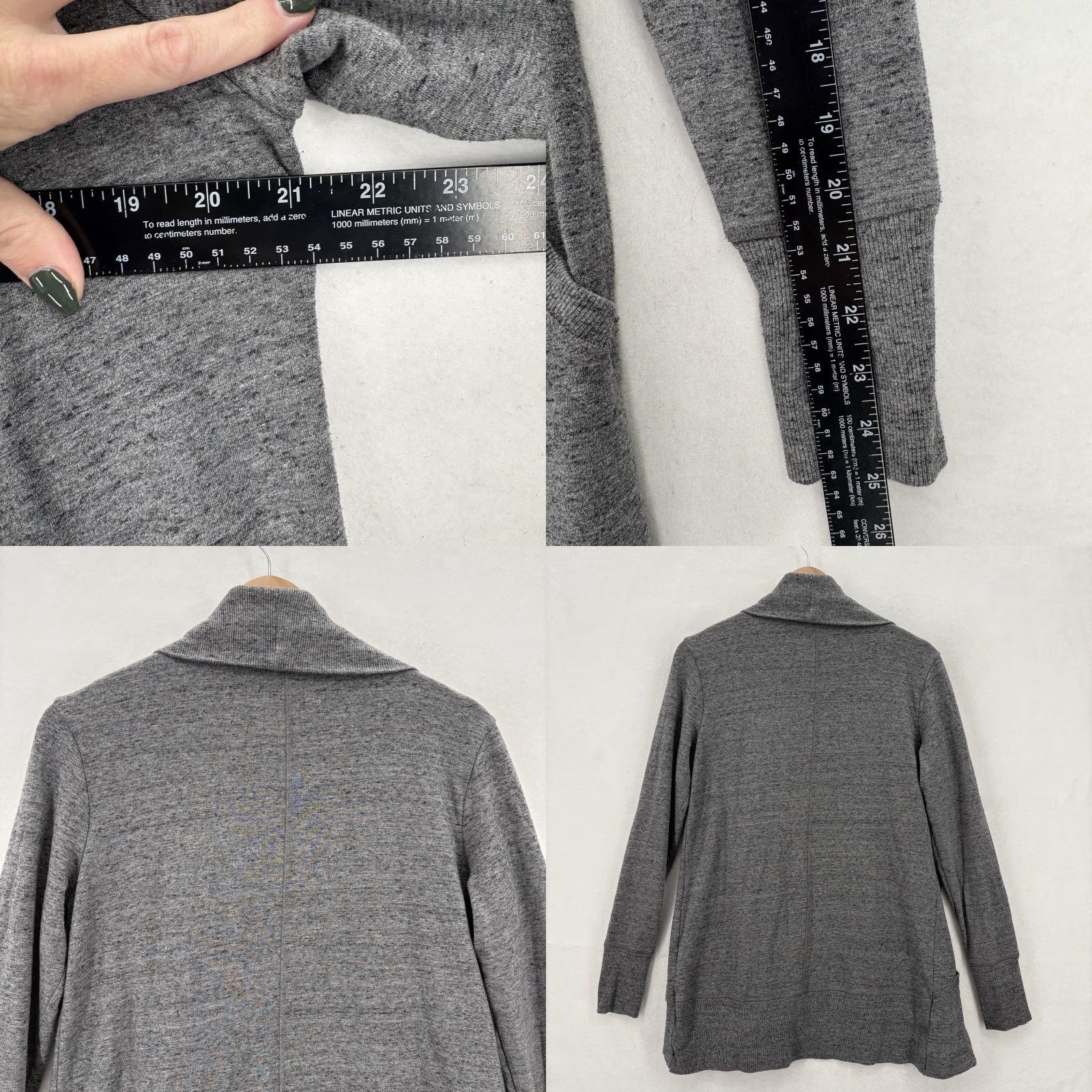 Athleta Athleta Cardigan Womens Medium Gray Open Front Pockets Wrap Pranayama Restore Size M / US 6-8 / IT 42-44 - 8 Thumbnail