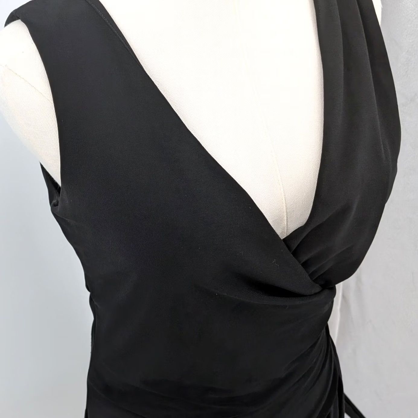 Essentials Essential A.B.S. Little Black Dress Faux Wrap Sleeveless Cocktail Sz 4 Dress Black Womens Mini Short 4 Size S / US 4 / IT 40 - 7 Thumbnail
