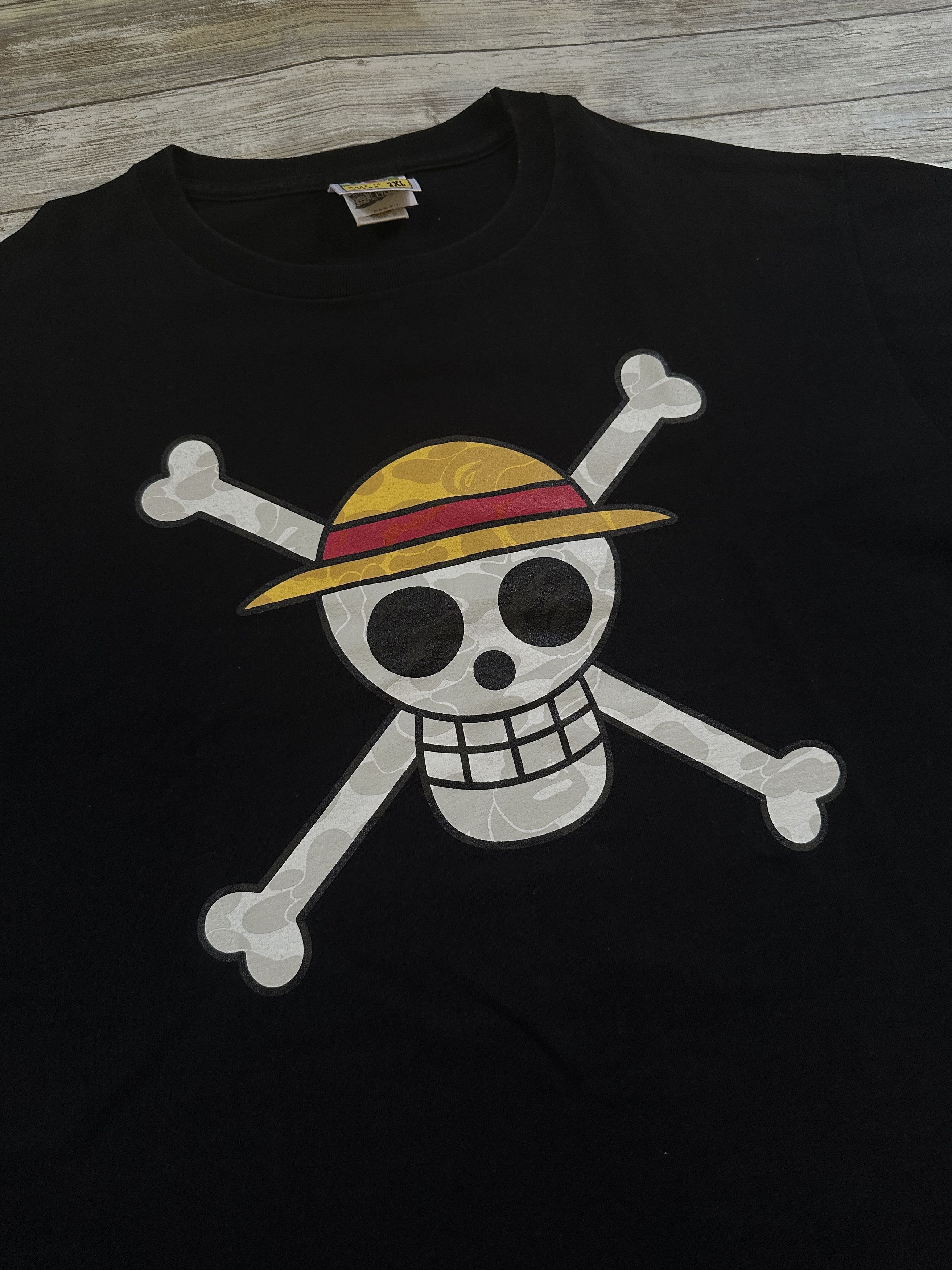 image of Bape Ss12 One Piece Jolly Roger Tee in Black, Men's (Size 2XL)