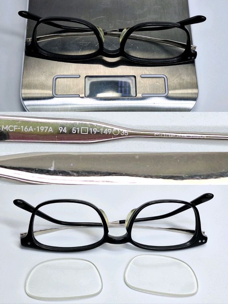 JINS JINS MCF-16A-197A Wellington Black Acetate Glasses Frame Size ONE SIZE - 3 Thumbnail