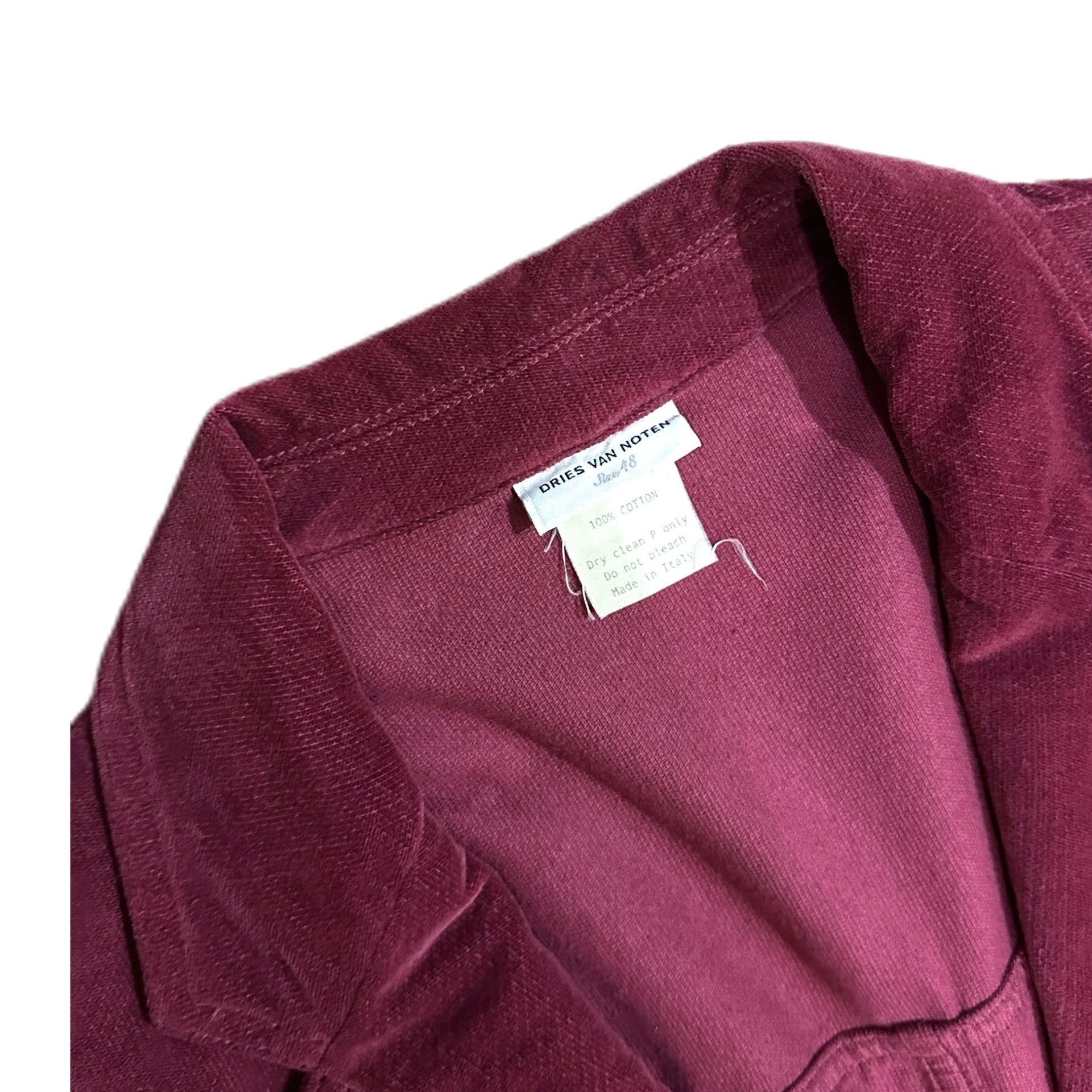 Dries Van Noten dvn Burgundy Velvet Regular Fit Blazer Size US M / EU 48-50 / 2 - 3 Thumbnail