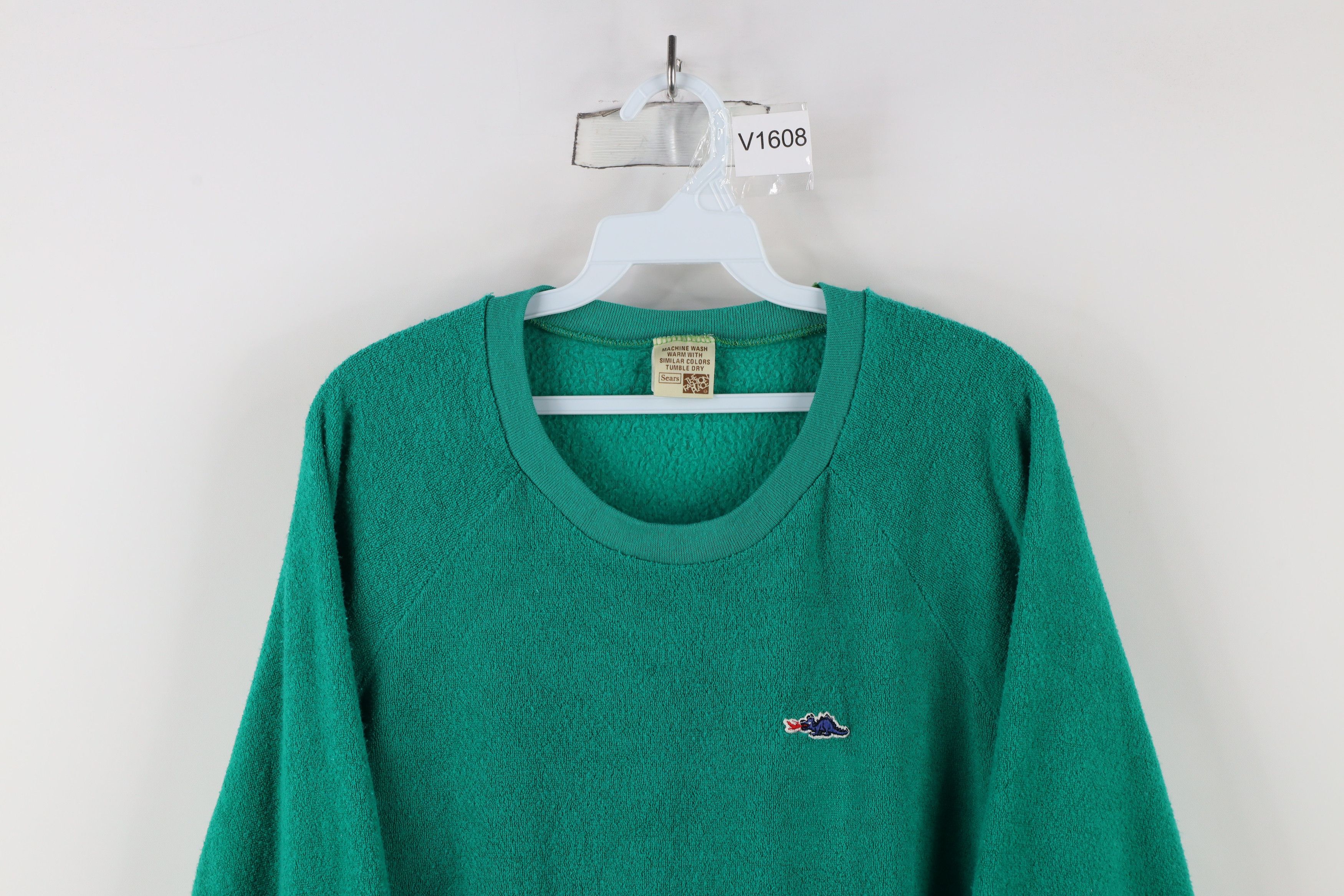 Vintage Vintage 70s Streetwear Cloth Crewneck Sweatshirt Green USA Size L / US 10 / IT 46 - 2 Thumbnail