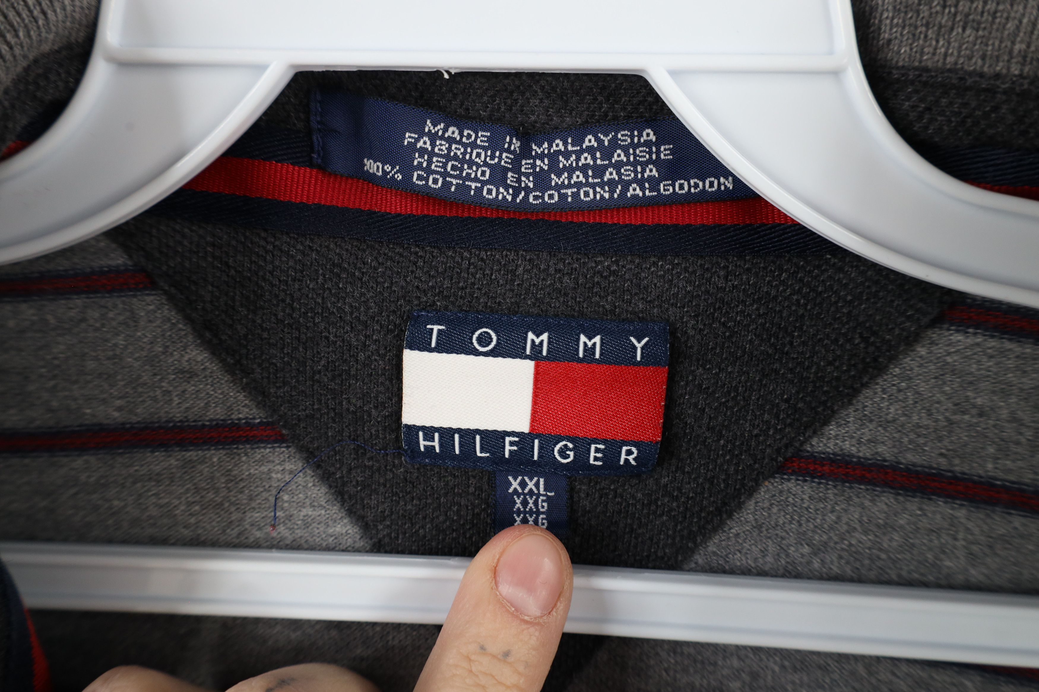 Tommy Hilfiger × Vintage Vintage 90s Tommy Hilfiger Striped Long Sleeve Rugby Polo Size US XXL / EU 58 / 5 - 6 Thumbnail