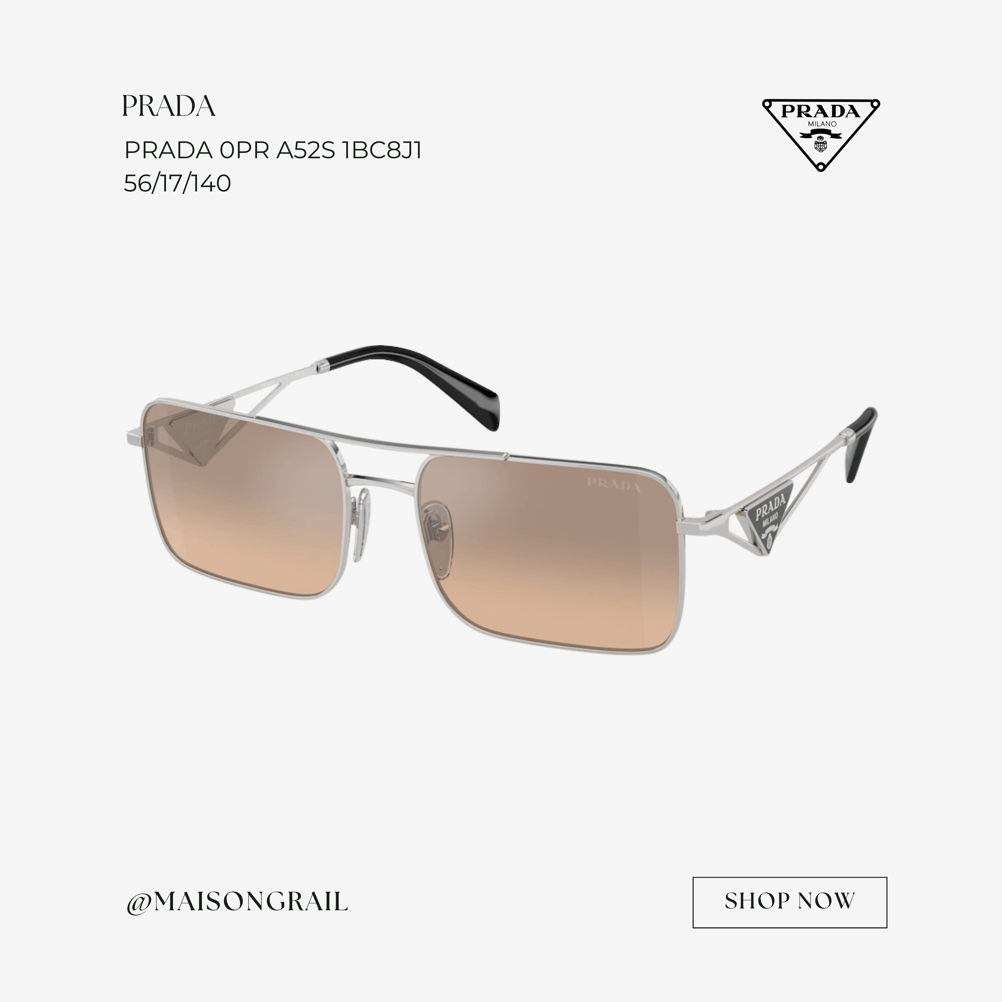 Prada PRADA 0PR A52S 1BC8J1 SUNGLASSES Size ONE SIZE - 1 Thumbnail