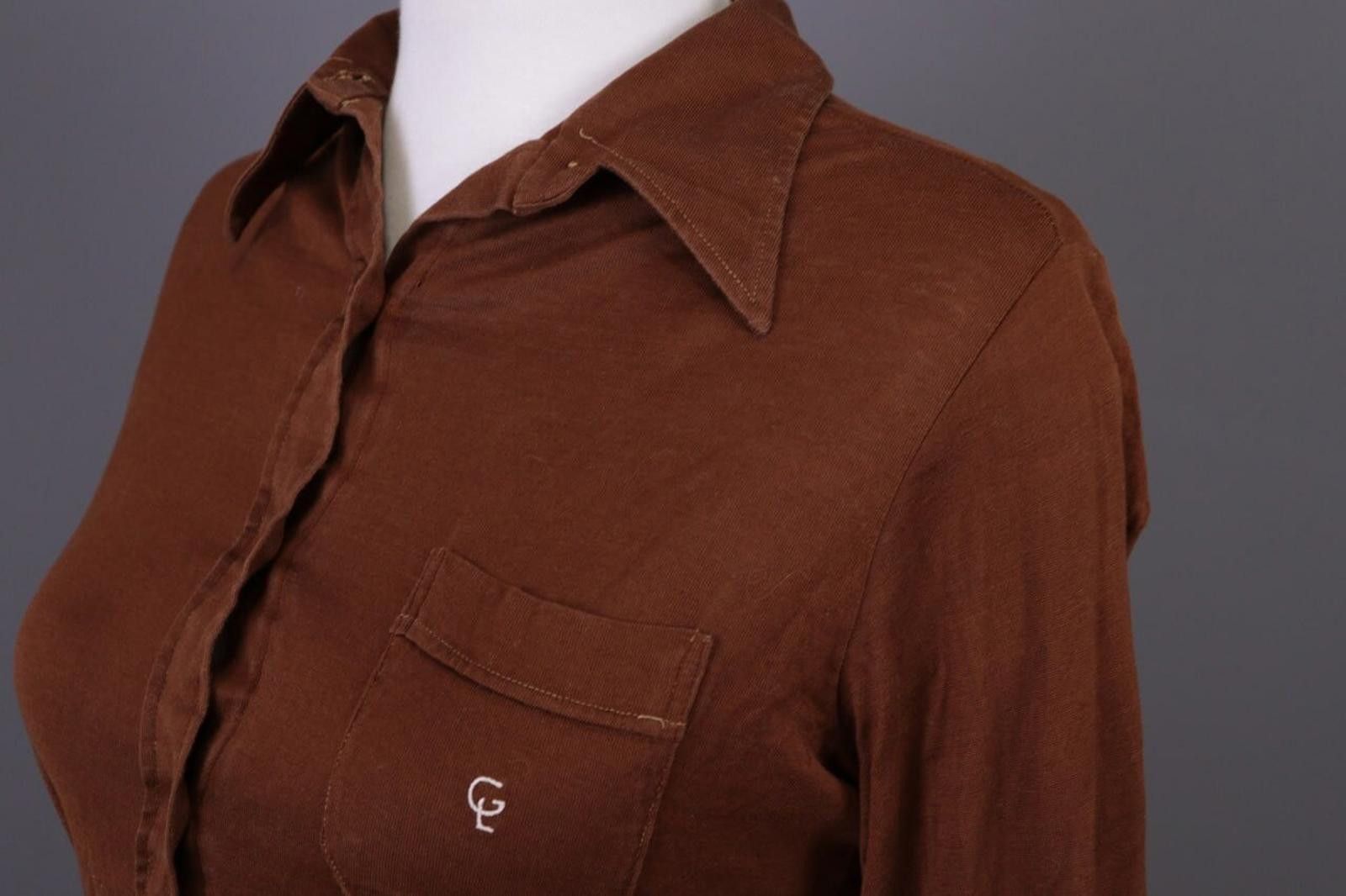 Guy Laroche Vintage Guy Laroche Brown Button Down Top Shirt Size 44 Size M / US 6-8 / IT 42-44 - 8 Thumbnail