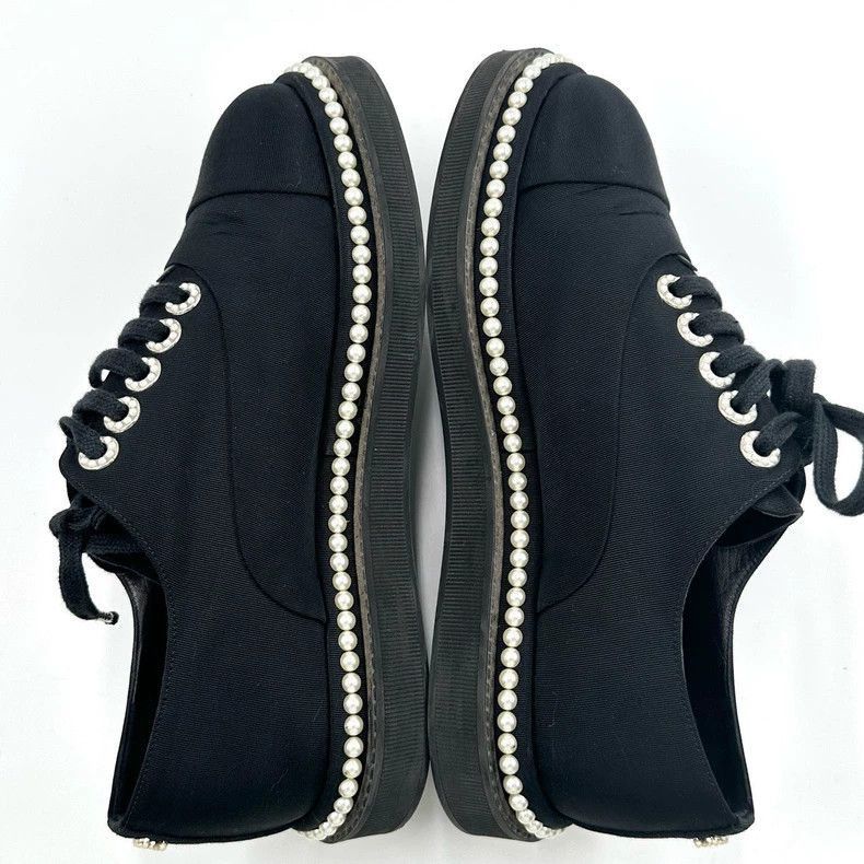 Chanel Chanel Black Pearl Embellished Flat Shoes -2505 Size US 6 / IT 36 - 8 Thumbnail