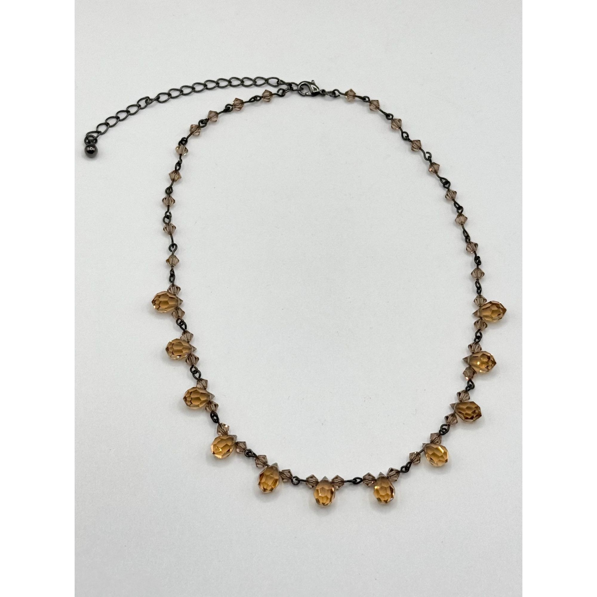 Vintage Vintage Y2K Brown Crystal beaded collar necklace Size ONE SIZE - 2 Thumbnail