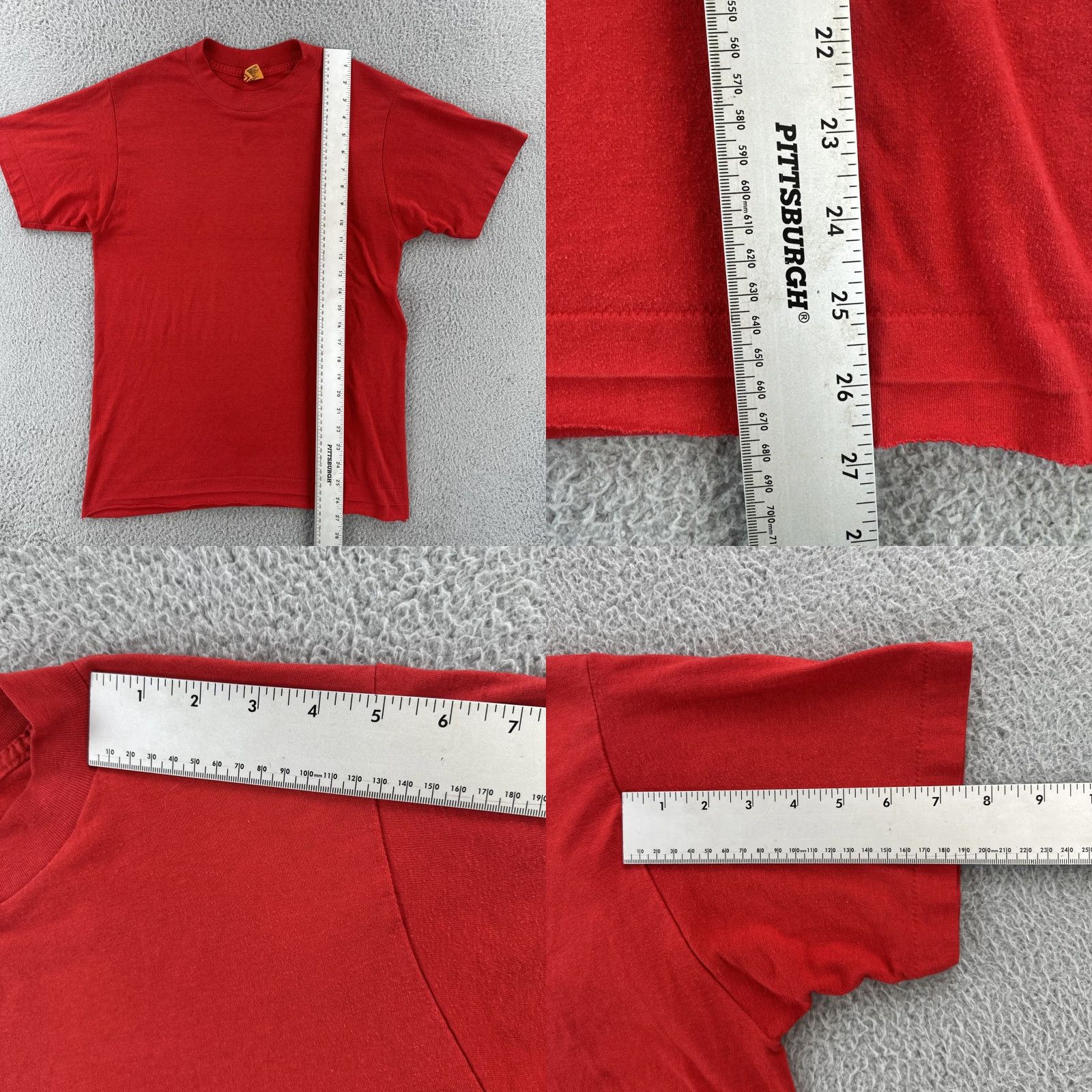 Vintage VINTAGE T Plus Mens L Red Short Sleeve Crew Neck Shirt USA 80s Single Stitch Womens? Size US L / EU 52-54 / 3 - 9 Thumbnail