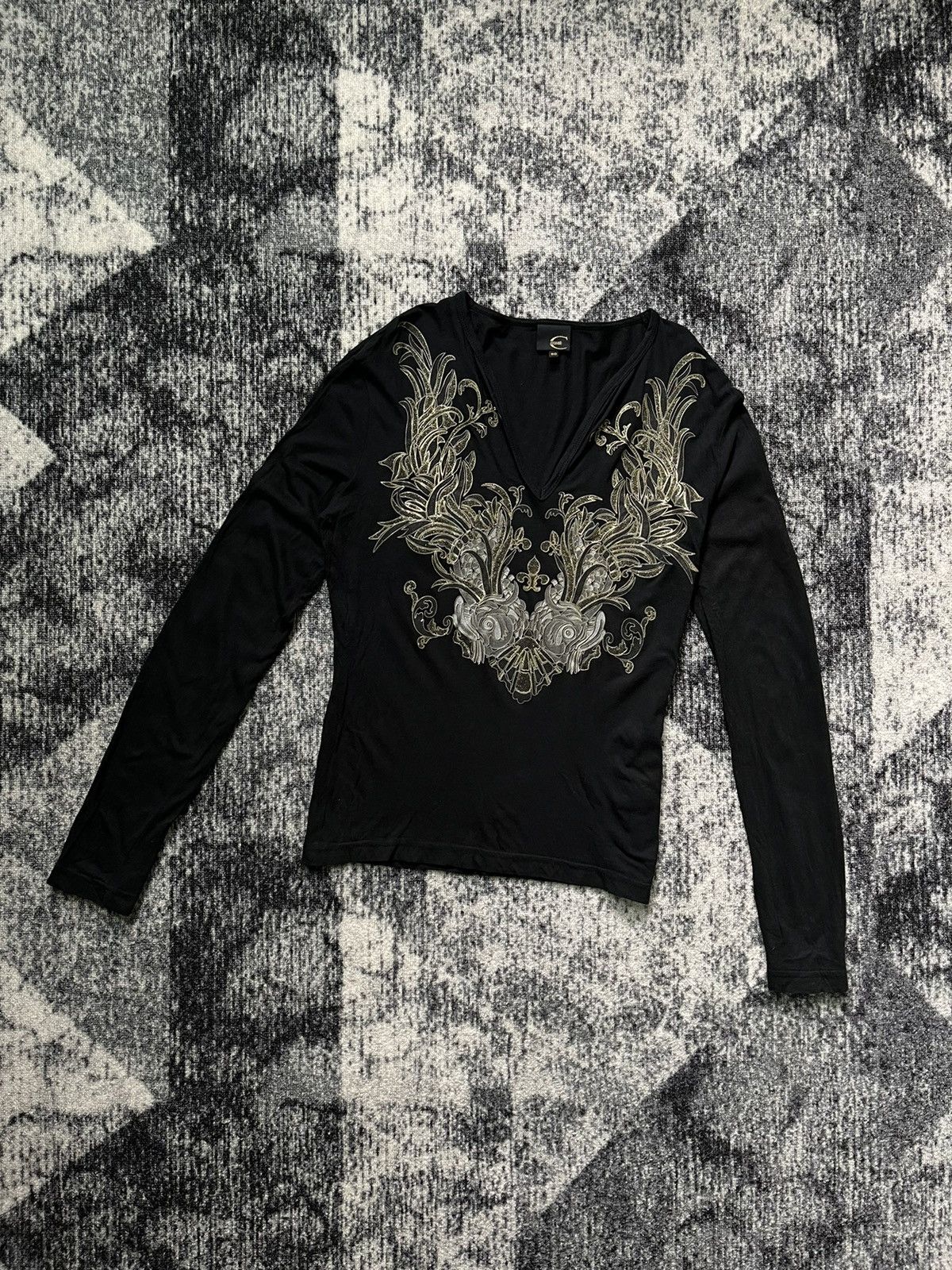 Just Cavalli Vintage Just Cavalli Long Sleeve Y2K Art Gallery V-neck Size XL / US 12-14 / IT 48-50 - 1 Thumbnail