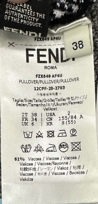 Fendi Fendi Black and White Knitted Short Sleeve K12 Size XS / US 0-2 / IT 36-38 - 6 Thumbnail