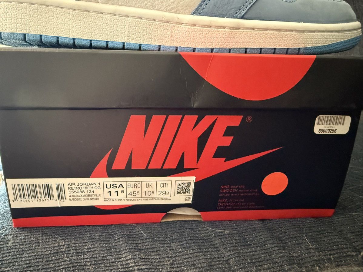 Jordan Brand Air Jordan 1 Retro University Blue Size US 11.5 / EU 44-45 - 10 Thumbnail