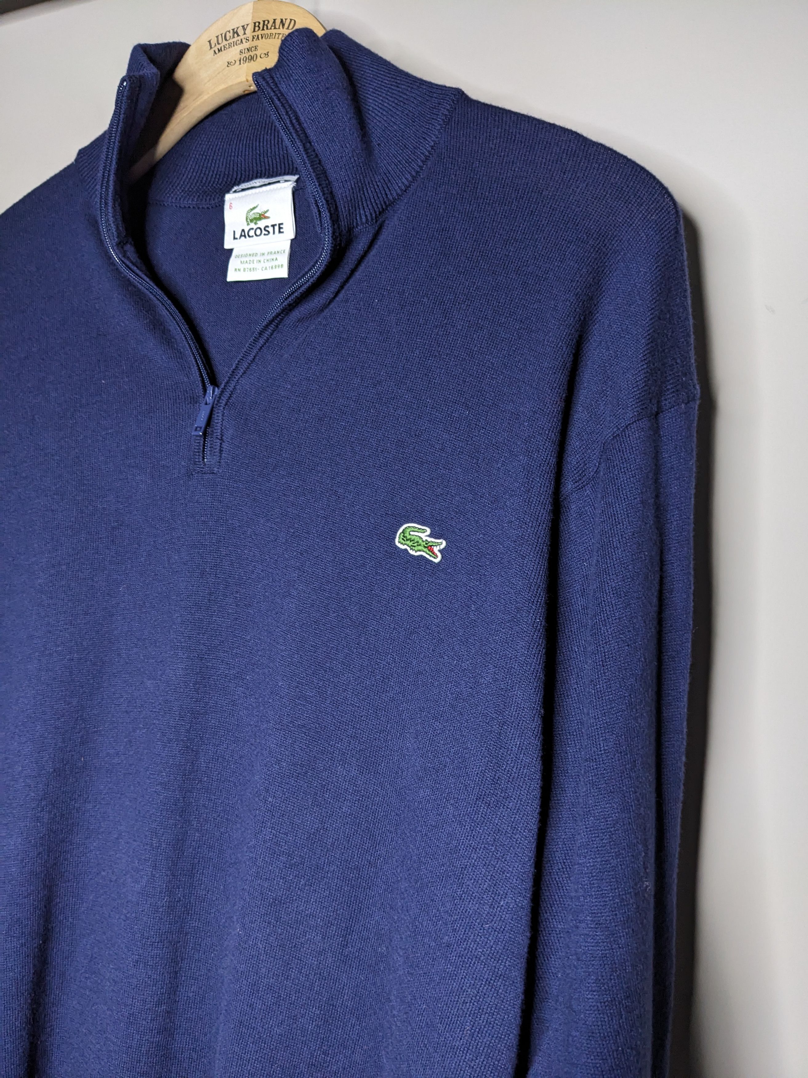 Lacoste Lacoste Quarter Zip Knit Sweater Cashmere Mens XL Mock Neck Size US XL / EU 56 / 4 - 6 Thumbnail