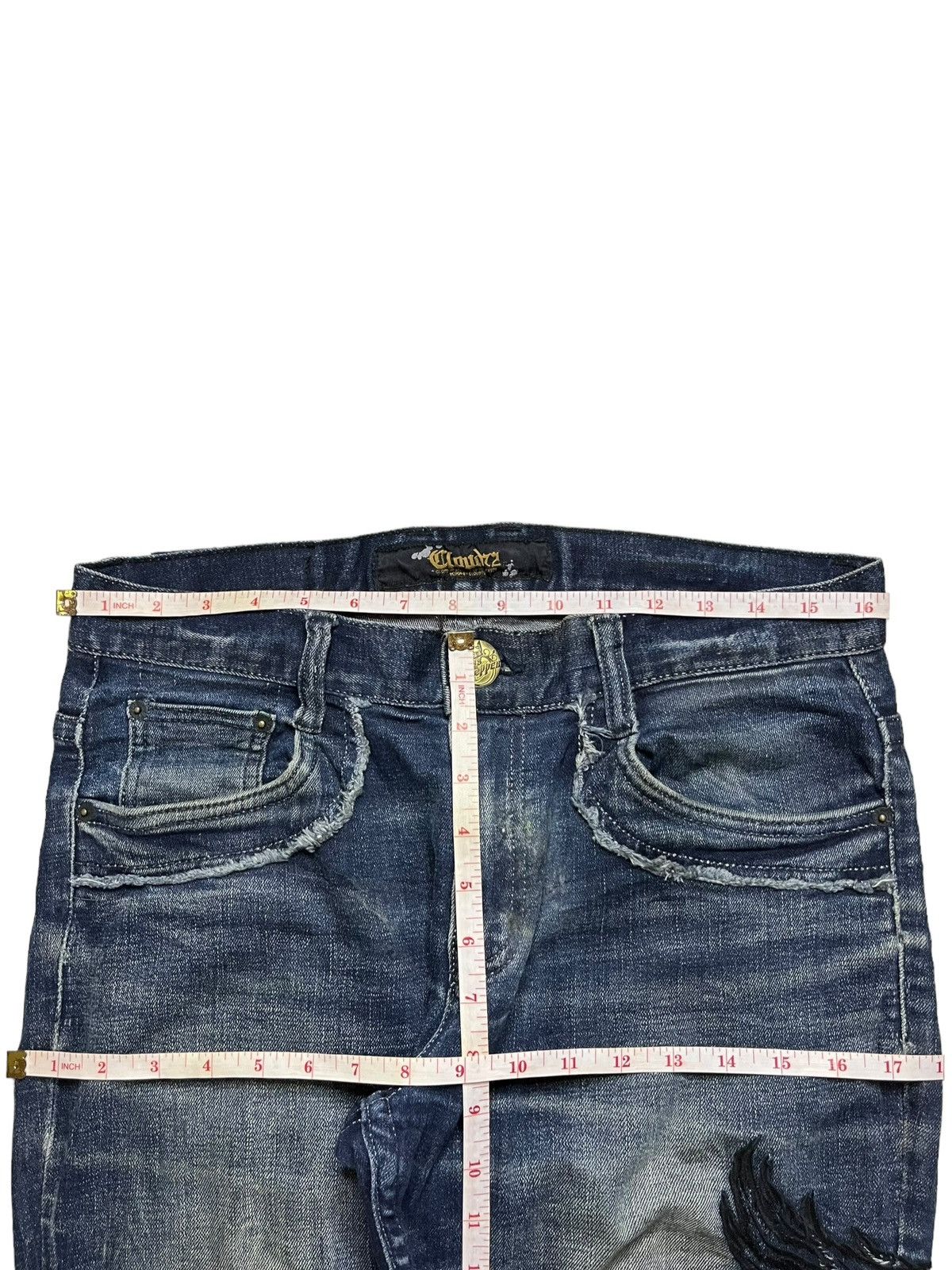 Japanese Brand × Seditionaries Vintage Japanese Brand Embellished Cross Patched Jeans Size US 33 - 11 Thumbnail
