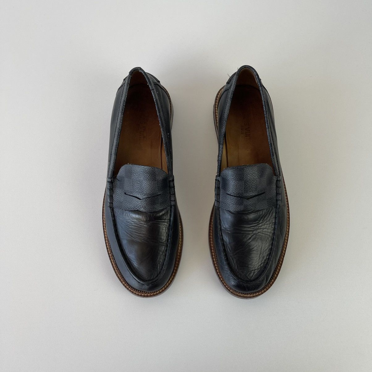 Louis Vuitton Louis Vuitton Vintage Penny Leather Loafer Black FD0153 Rare Size US 11 / EU 44 - 6 Thumbnail