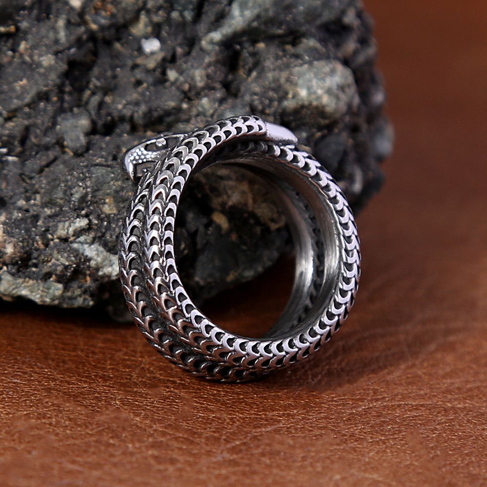 Handmade Retro Domineering Snake Ring Size ONE SIZE - 6 Thumbnail