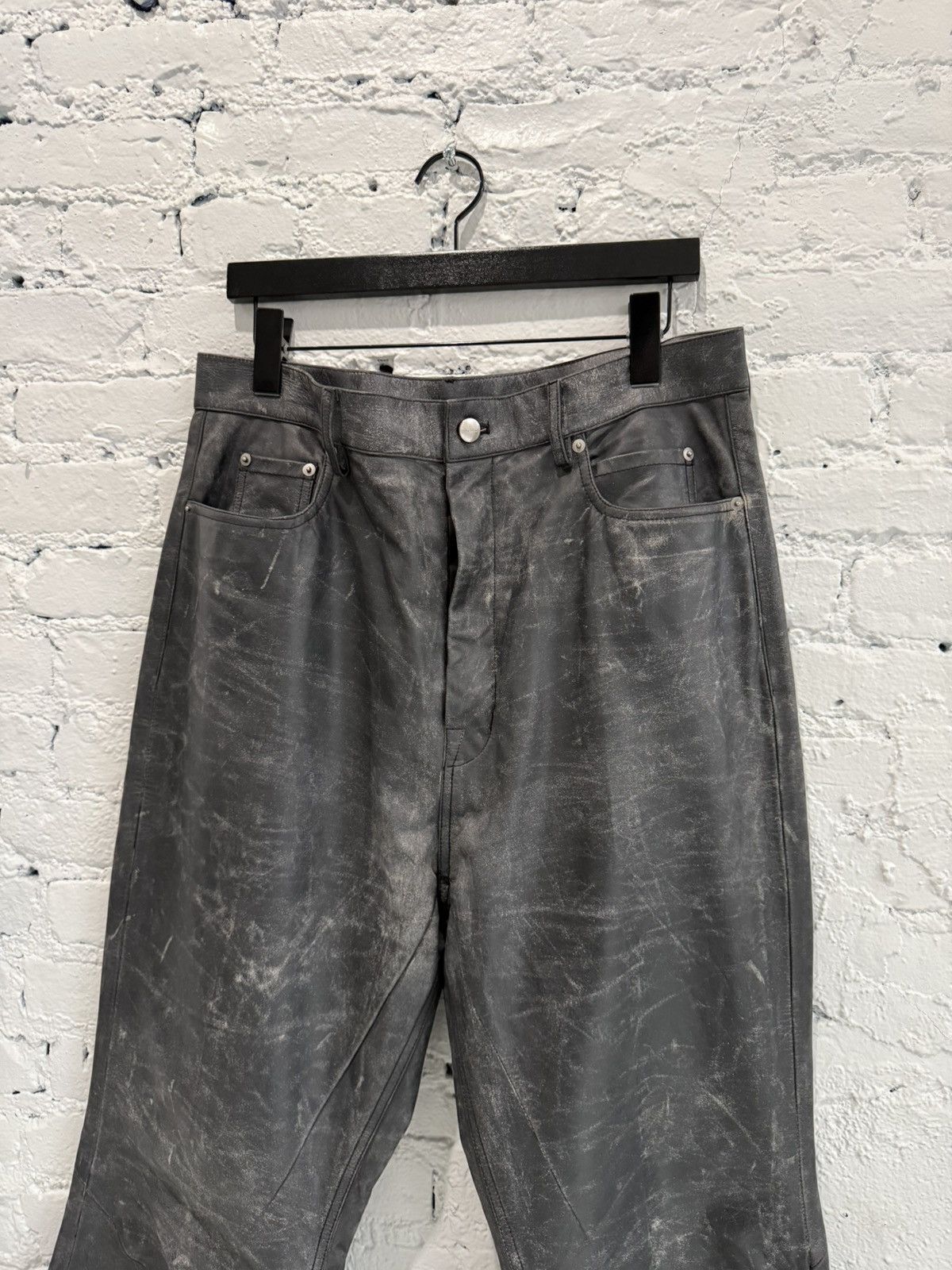Rick Owens RICK OWENS ‘BOLAN’ DISTRESSED LEATHER PANTS Size US 34 / EU 50 - 2 Thumbnail