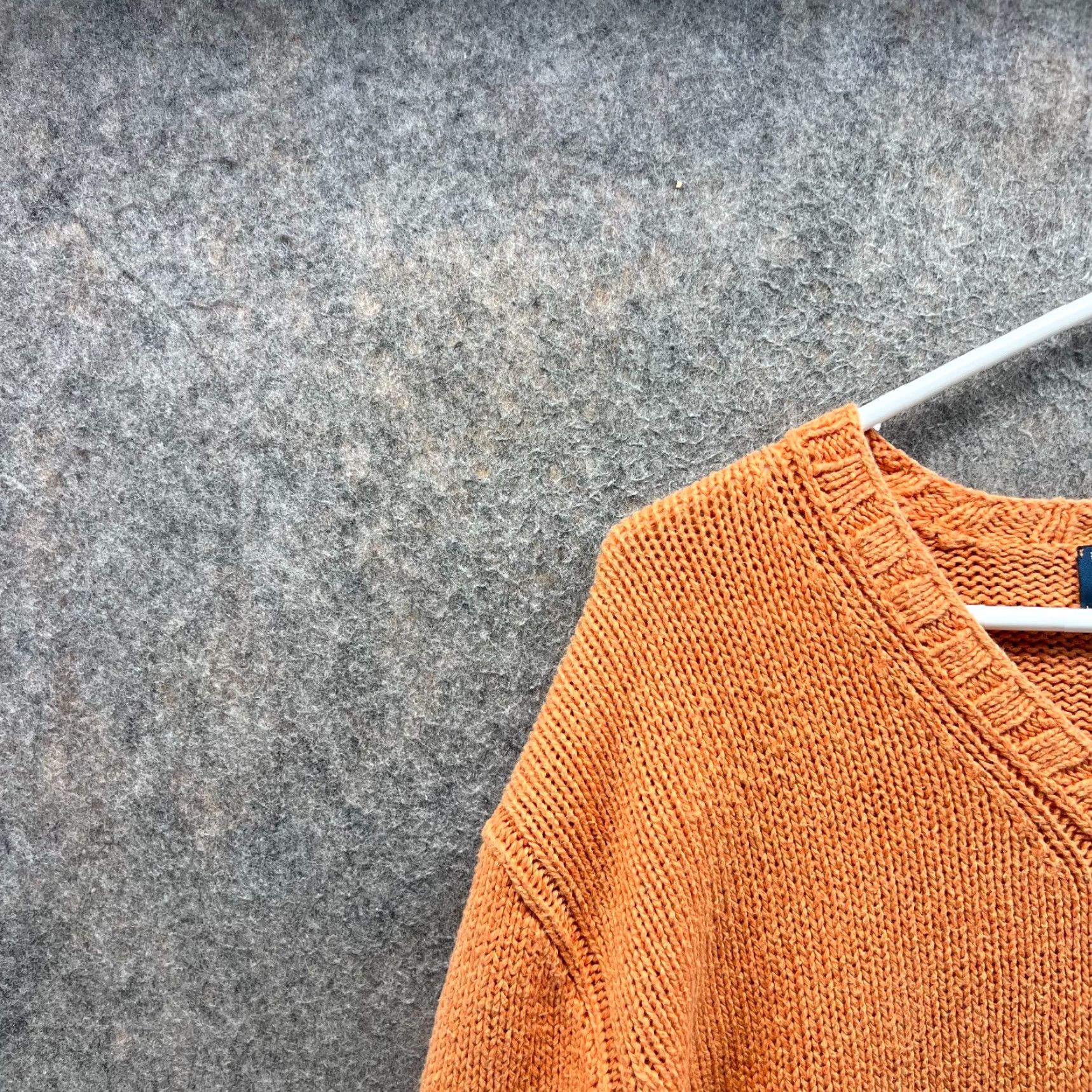 Polo Ralph Lauren VINTAGE Polo Ralph Lauren Sweater Mens Medium Orange Linen Fleece Pullover Chunky Knit Long Sleeve V-Neck All Seasons Casual Size US M / EU 48-50 / 2 - 5 Thumbnail