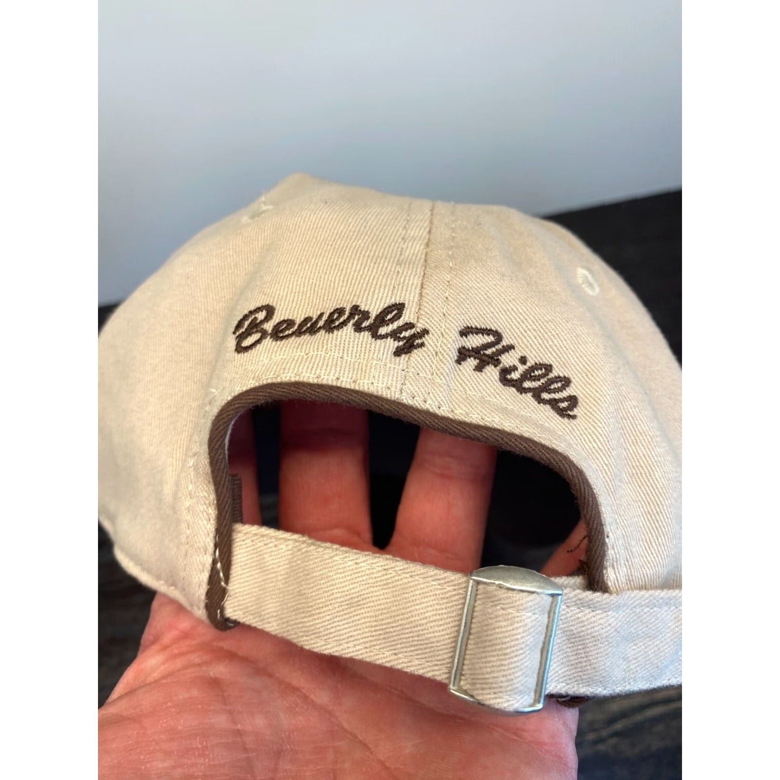 Vintage Montage Beverly Hills Hat Adult One Size Beige Twill Strapback Adjustable Golf Size ONE SIZE - 5 Thumbnail