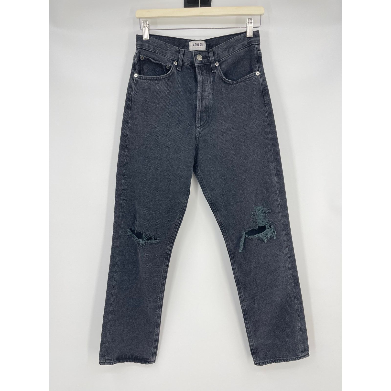 Agolde AGOLDE | 90’s Mid Rise Loose Smokestack Black Jeans 25 Size 25" / US 0 / IT 36 - 4 Thumbnail