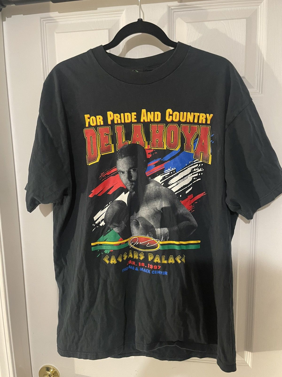 image of Vintage Ceaser’S Palace Boxing Tee in Black, Men's (Size XL)