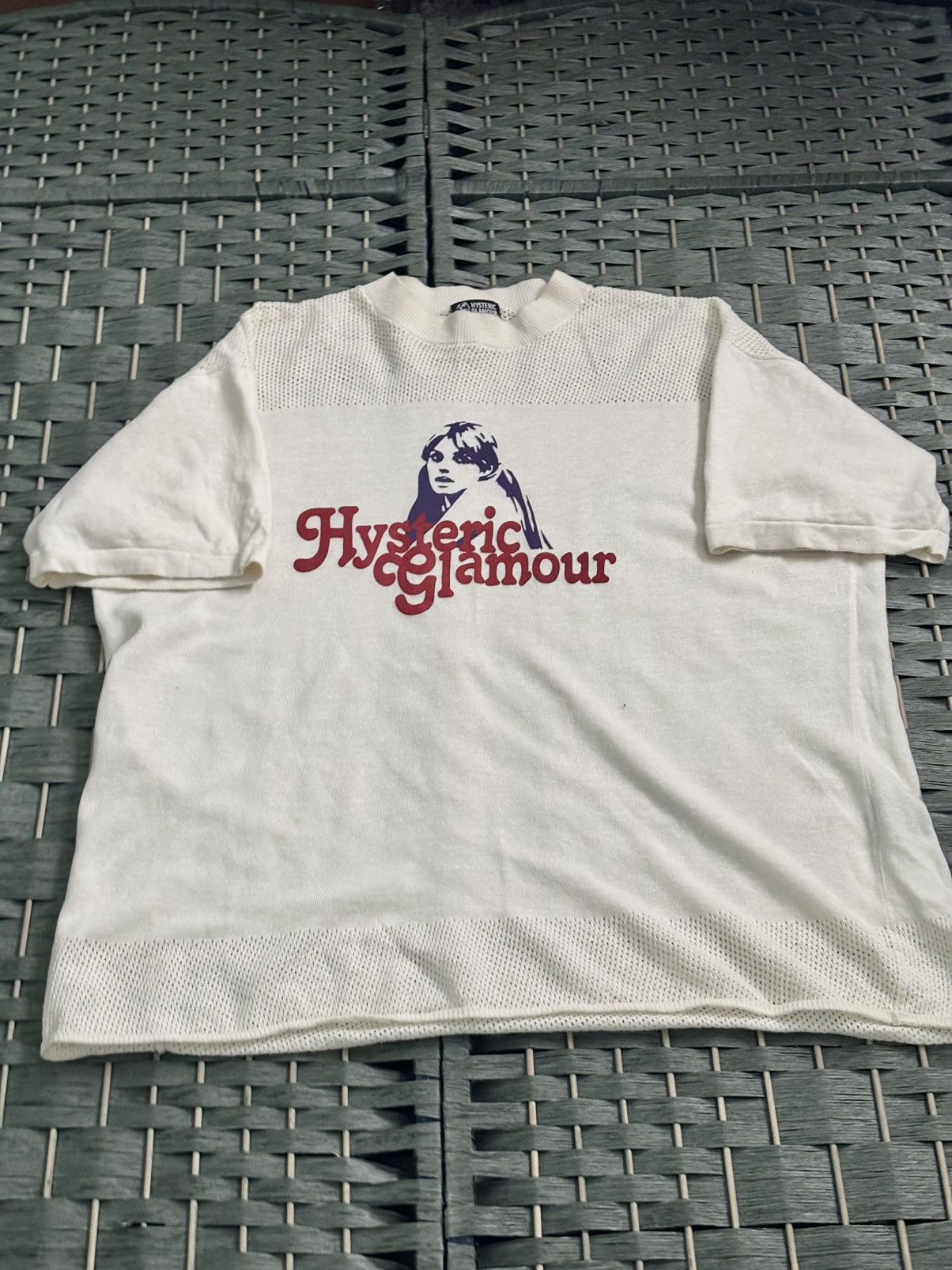 Hysteric Glamour HYSTERIC GLAMOUR MESH/COTTON T-SHIRT Size US L / EU 52-54 / 3 - 3 Thumbnail