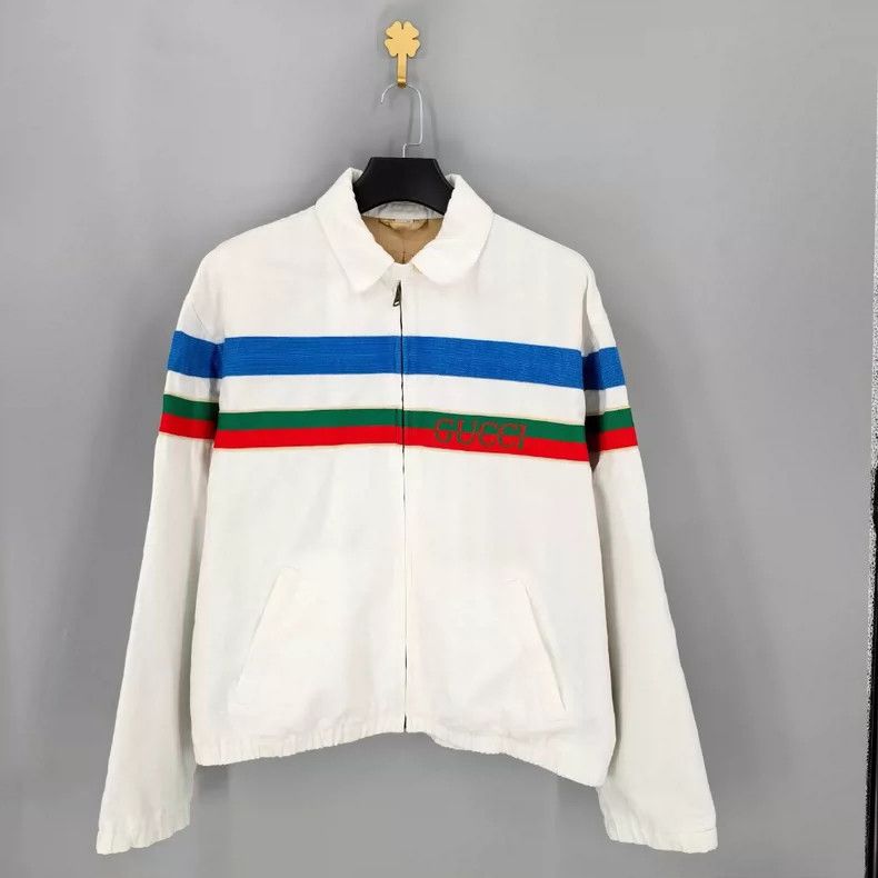 Gucci Gucci Letter stripe zipper casual denim jacket 2504-Nextarr Size US M / EU 48-50 / 2 - 1 Thumbnail