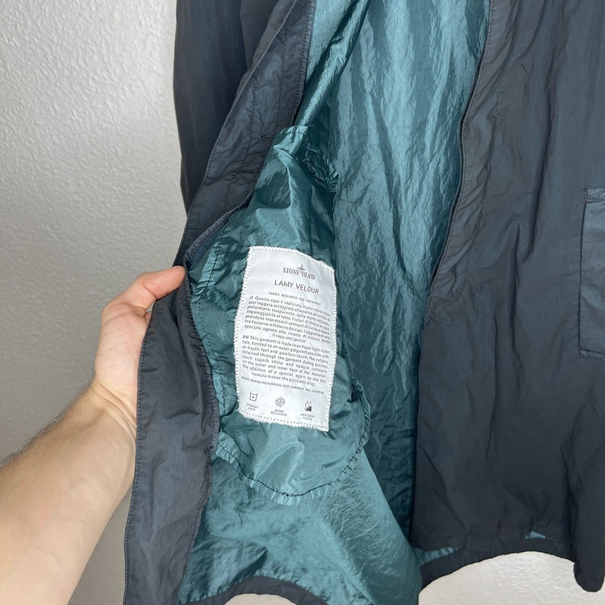 Stone Island Stone Island Coat Lamy Velour Metalic Green Nylon Jacket Size US M / EU 48-50 / 2 - 12 Thumbnail