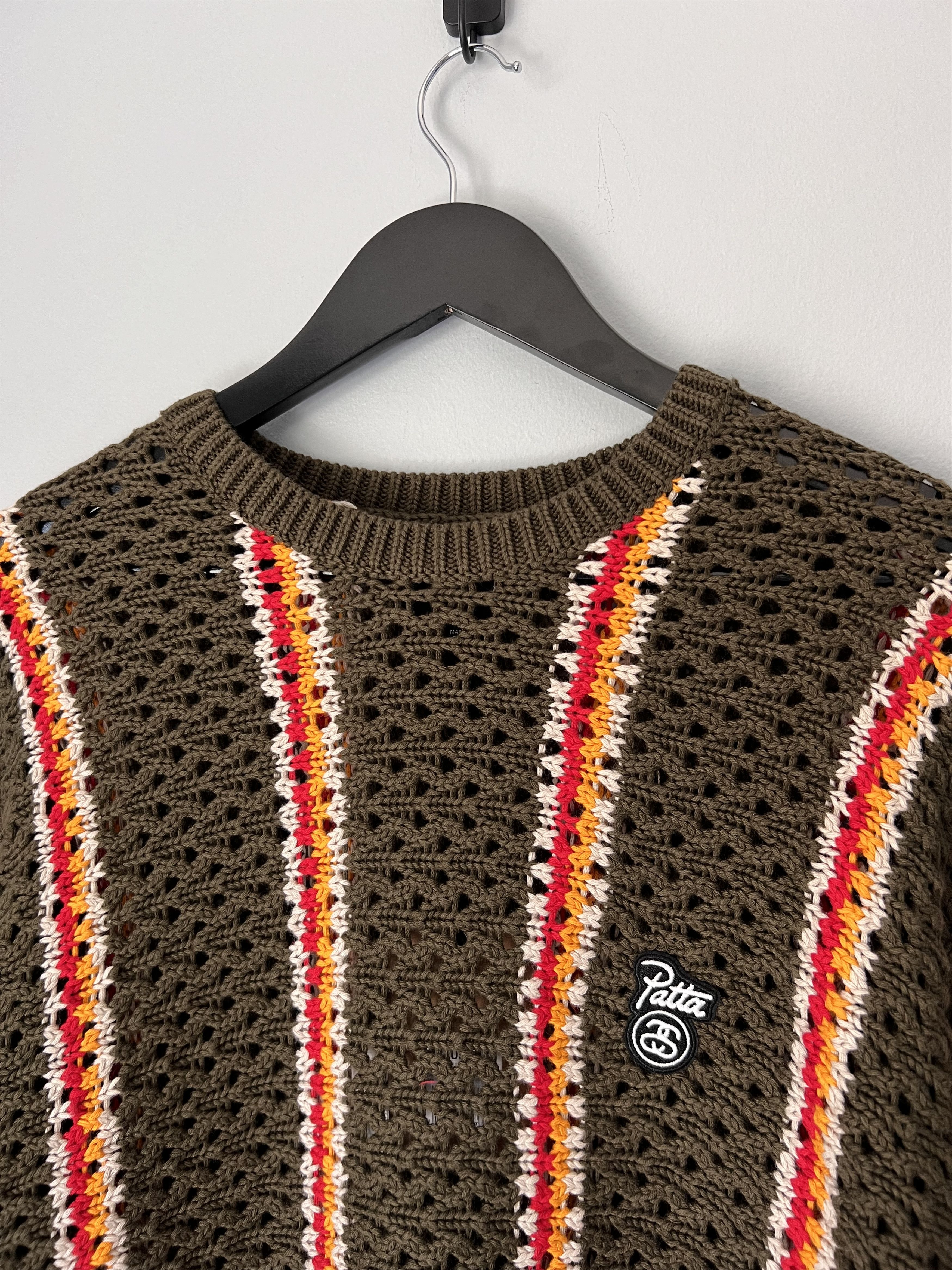 Patta × Stussy Stussy Patta Loose Gauge Stripe Sweater in Olive Size US M / EU 48-50 / 2 - 2 Thumbnail