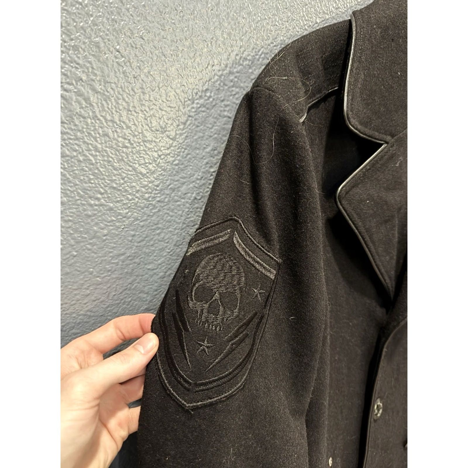 Affliction Affliction Jacket Black Wool Men L Large Pea Coat Trench Style Vintage? Size US L / EU 52-54 / 3 - 6 Thumbnail