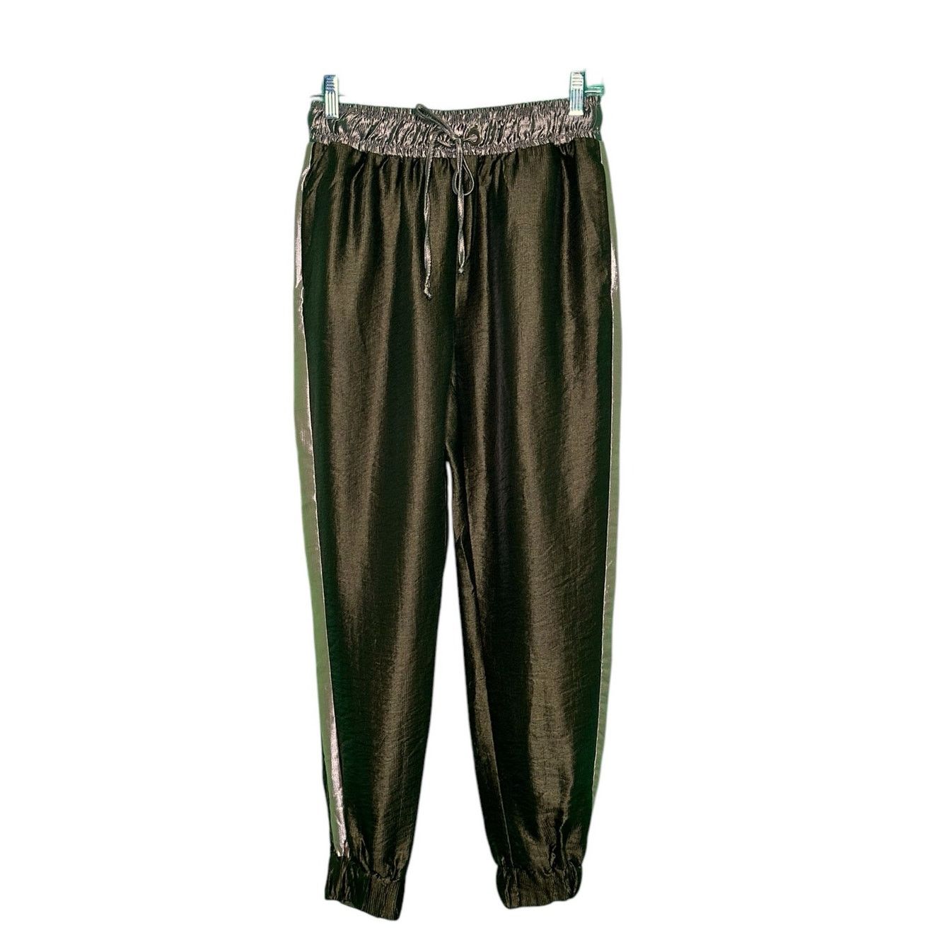 Zara Zara gold green satin effect pull on cuffed pants size Small Size 27" / US 4 / IT 40 - 13 Thumbnail