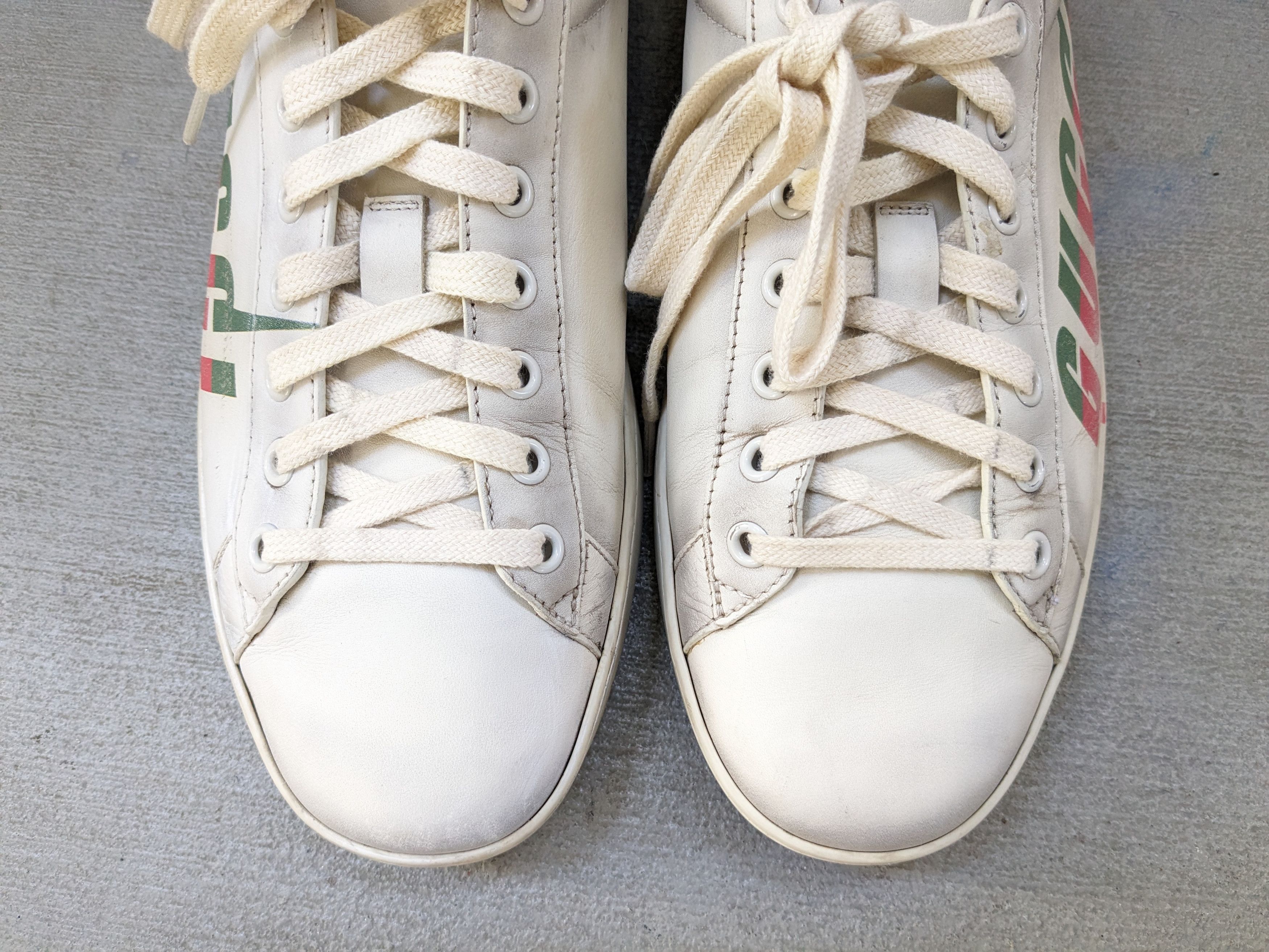 Gucci Gucci Ace Sneakers White 9 Distressed Low Tops Leather Size US 9 / EU 42 - 5 Thumbnail