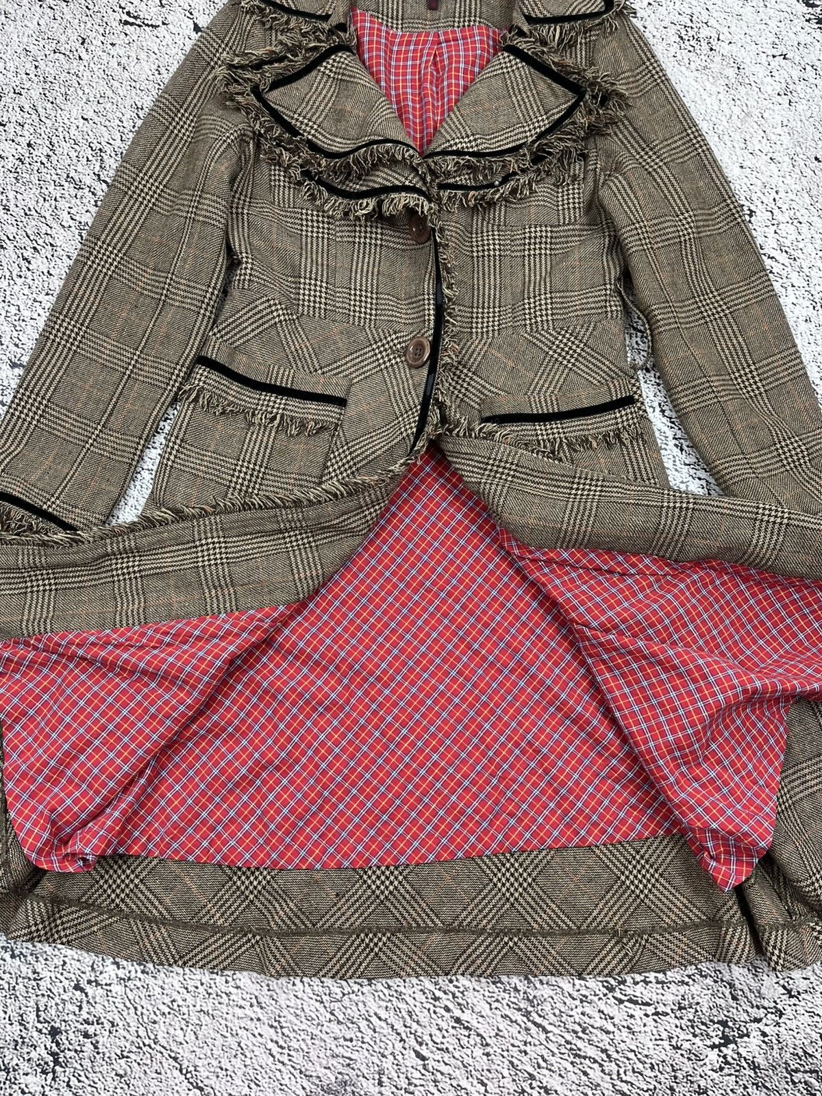 Kenzo Vintage Kenzo Plaid Coat Frayed Trim Wool Blend Womens 38 Size XS / US 0-2 / IT 36-38 - 11 Thumbnail