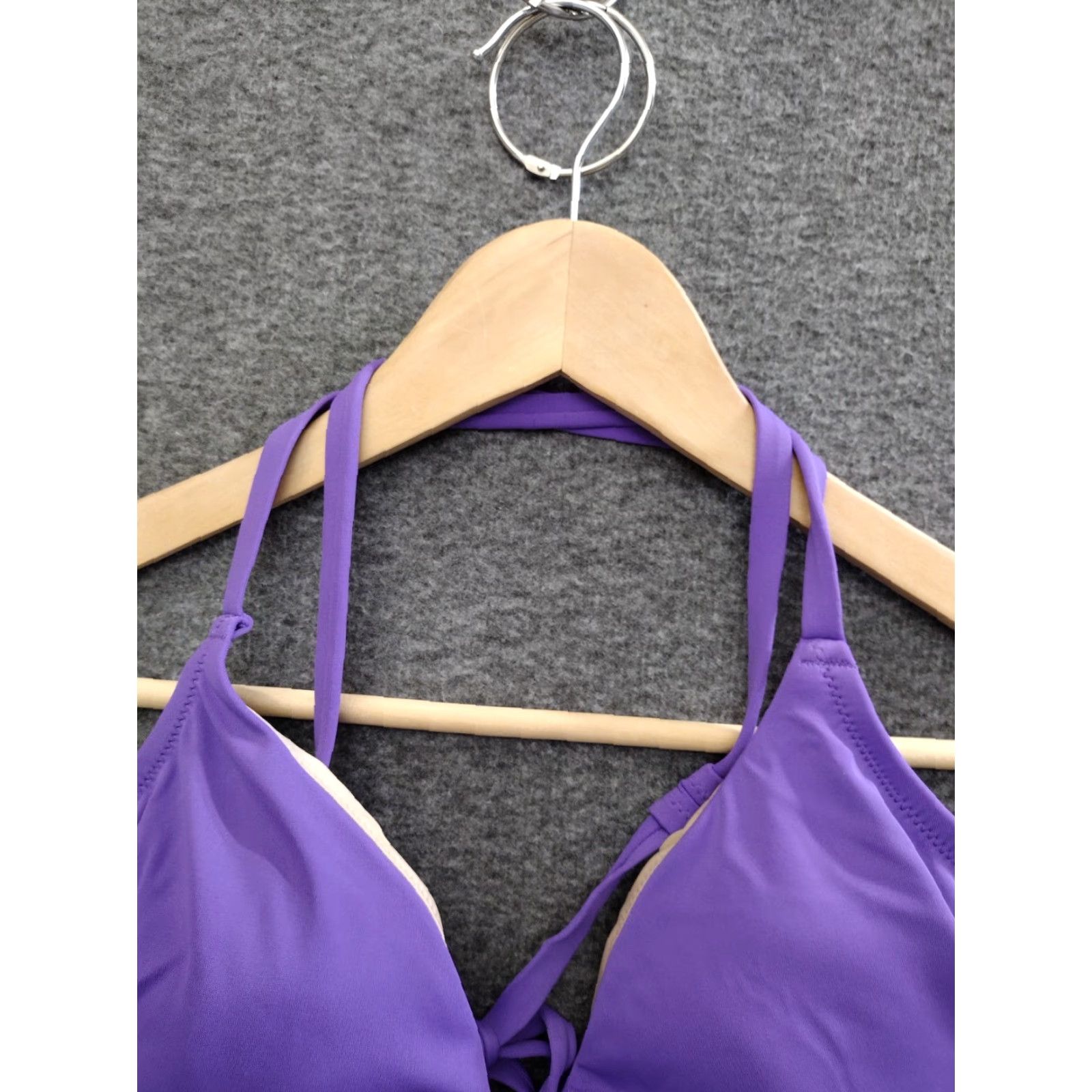 Vintage Shade & Shore Bikini Top Purple Keyhole Spaghetti Padded 34D Women Adult Regular XS-34? Size XXS / US 00 / IT 34 - 7 Thumbnail