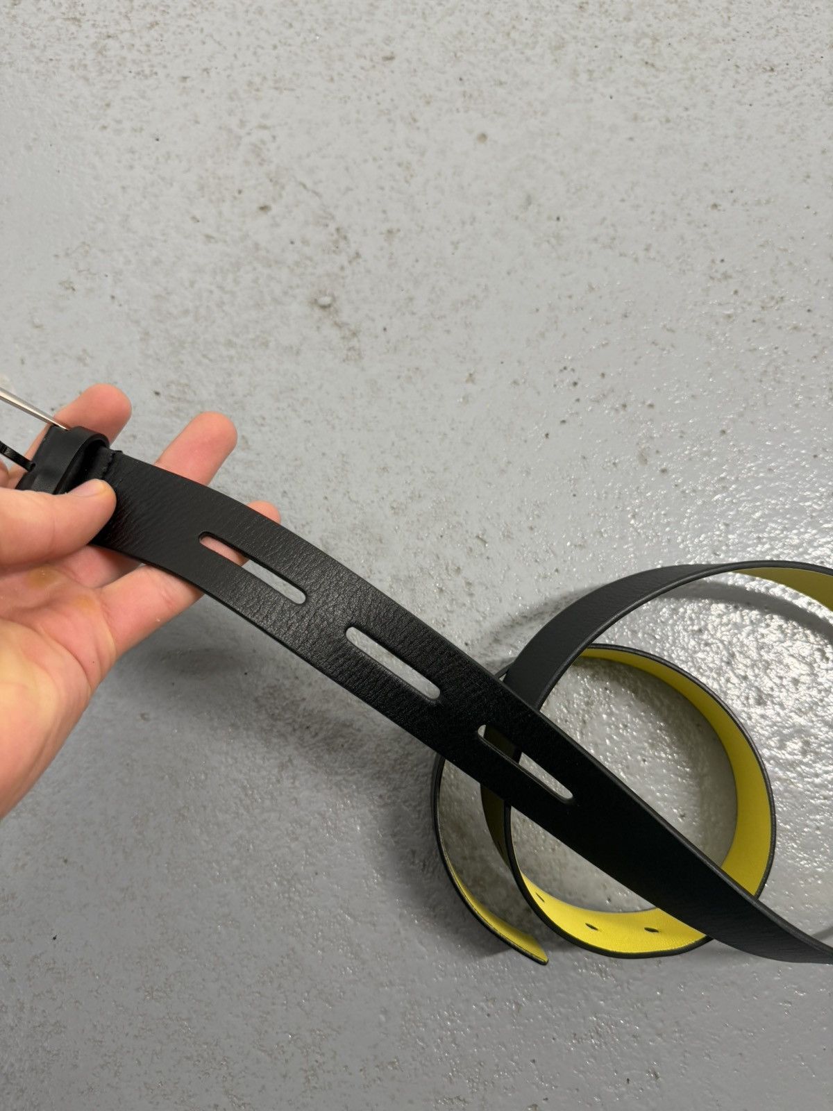 Dior Dior Homme Black/Yellow Leather Belt Size ONE SIZE - 6 Thumbnail