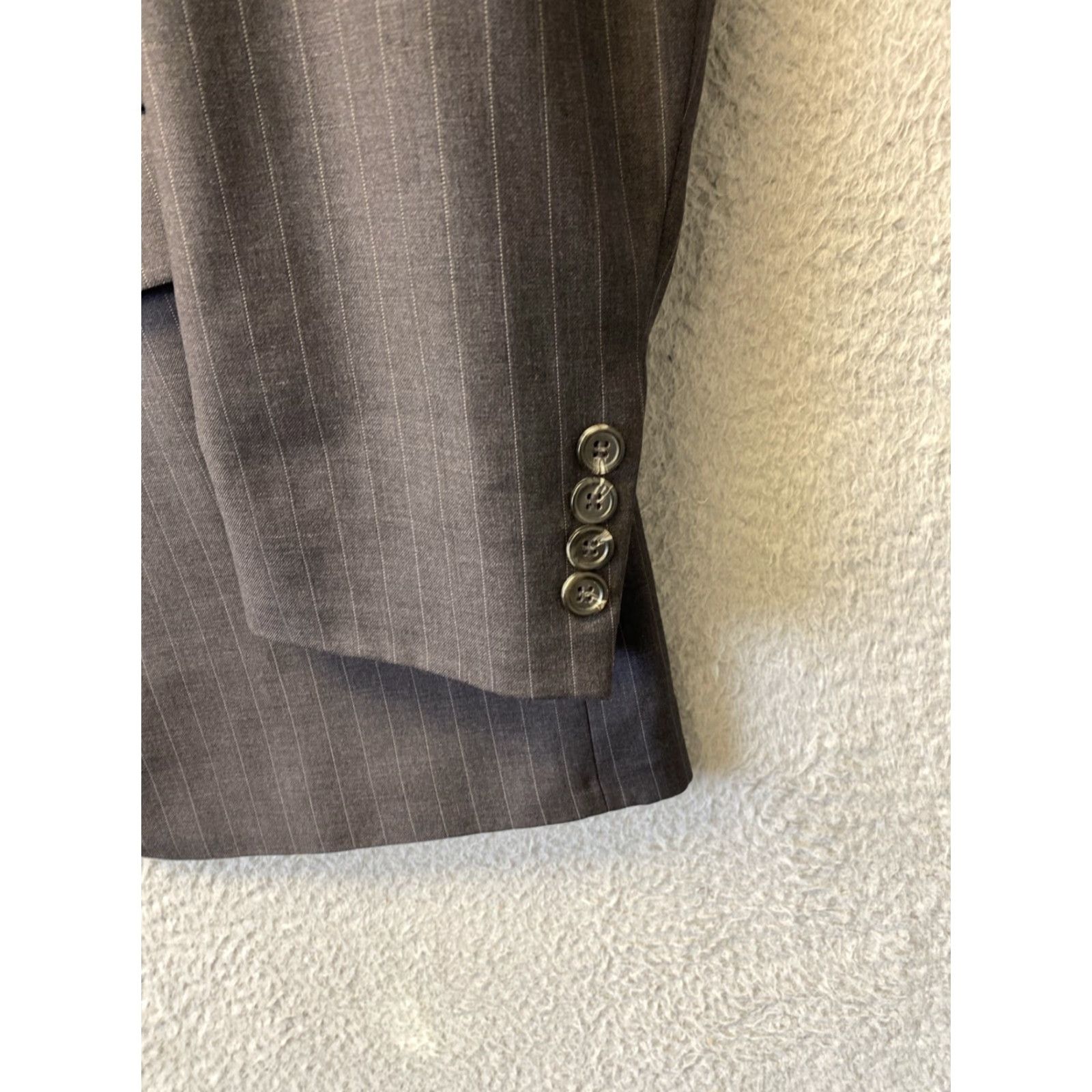 Ralph Lauren Ralph Lauren Sport Coat Blazer Mens 42R Wool Gray Striped Single-Breasted Notch Lapel 4-Button Sleeve Regular Fit Size 42 Mens Size 42R - 3 Thumbnail