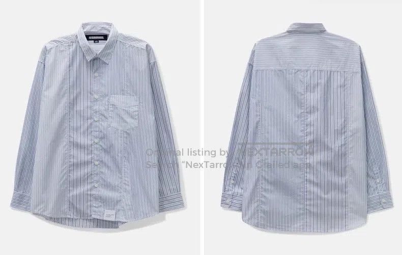 Neighborhood Neighborhood Blue and White Striped Shirt Size US L / EU 52-54 / 3 - 6 Thumbnail