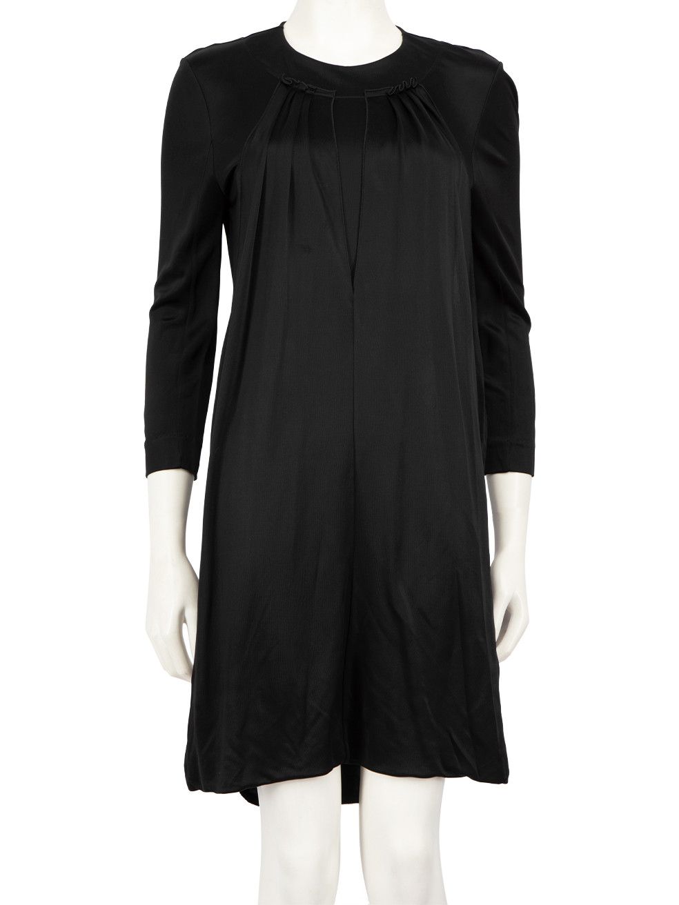 Black Drape Detail Mini Dress
