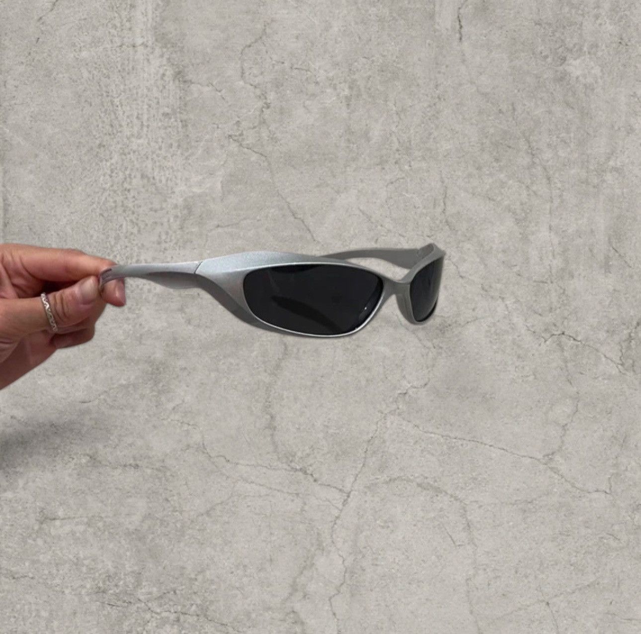 Japanese Brand Insane UV400 sunglasses, silver with black lense. One size. Size ONE SIZE - 1 Thumbnail