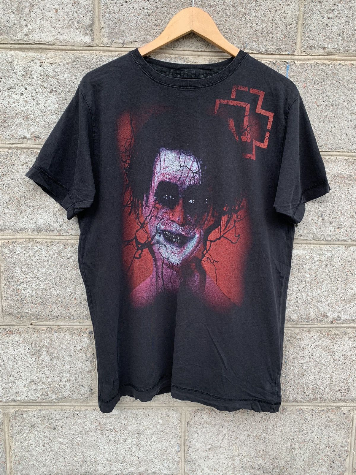 Band Tees × Vintage Vintage Rammstein Mein Herz Brennt Hardcore Metal Tee Size US L / EU 52-54 / 3 - 1 Thumbnail