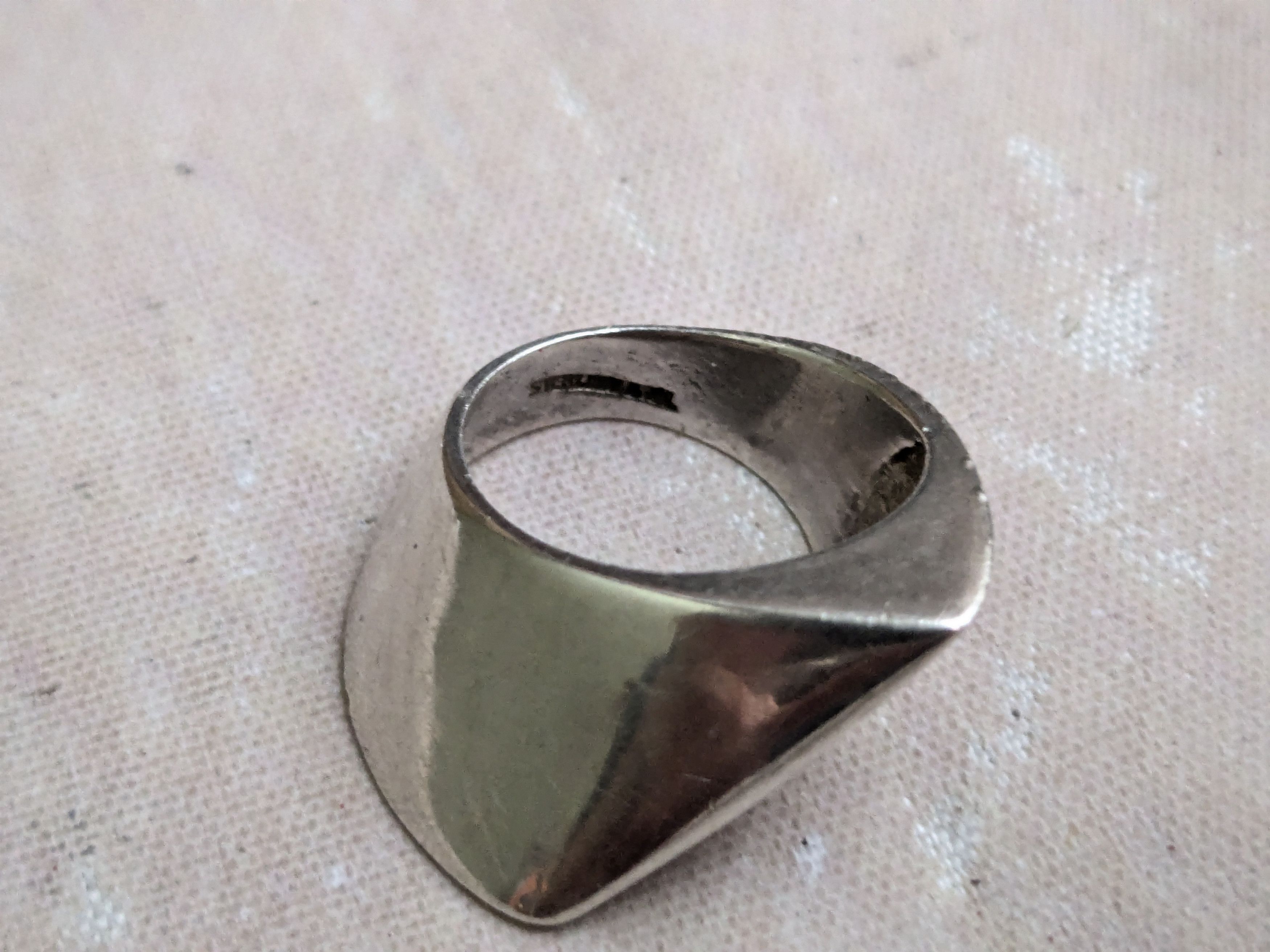 Sterling Silver Vintage Sterling Silver Ring Abstract Modernist 5.5 Size ONE SIZE - 3 Thumbnail