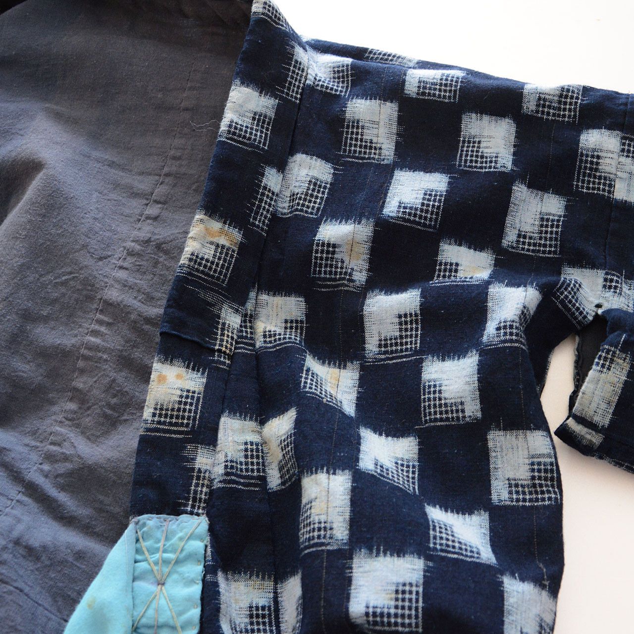 Other Japanese Vintage Indigo Kasuri Kimono Robe Handmade Remake Size US XS / EU 42 / 0 - 8 Thumbnail