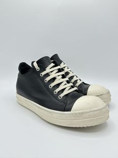 Rick Owens Mainline Ramones Suede Low Dust White Sneakers