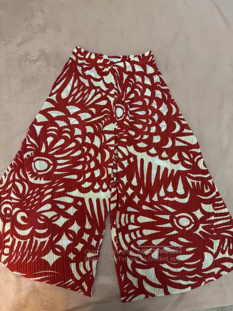 Issey Miyake Issey Miyake size:3 Color-blocked wide-leg pants Size 31" - 1 Thumbnail